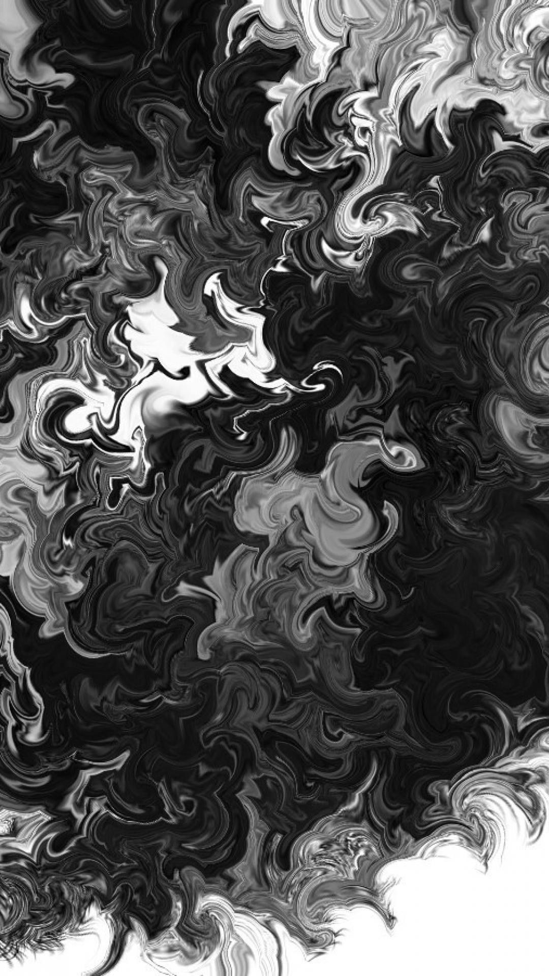 Vortici astratti bianco e nero, 1080x1920 Full HD Verticale, Smartphone