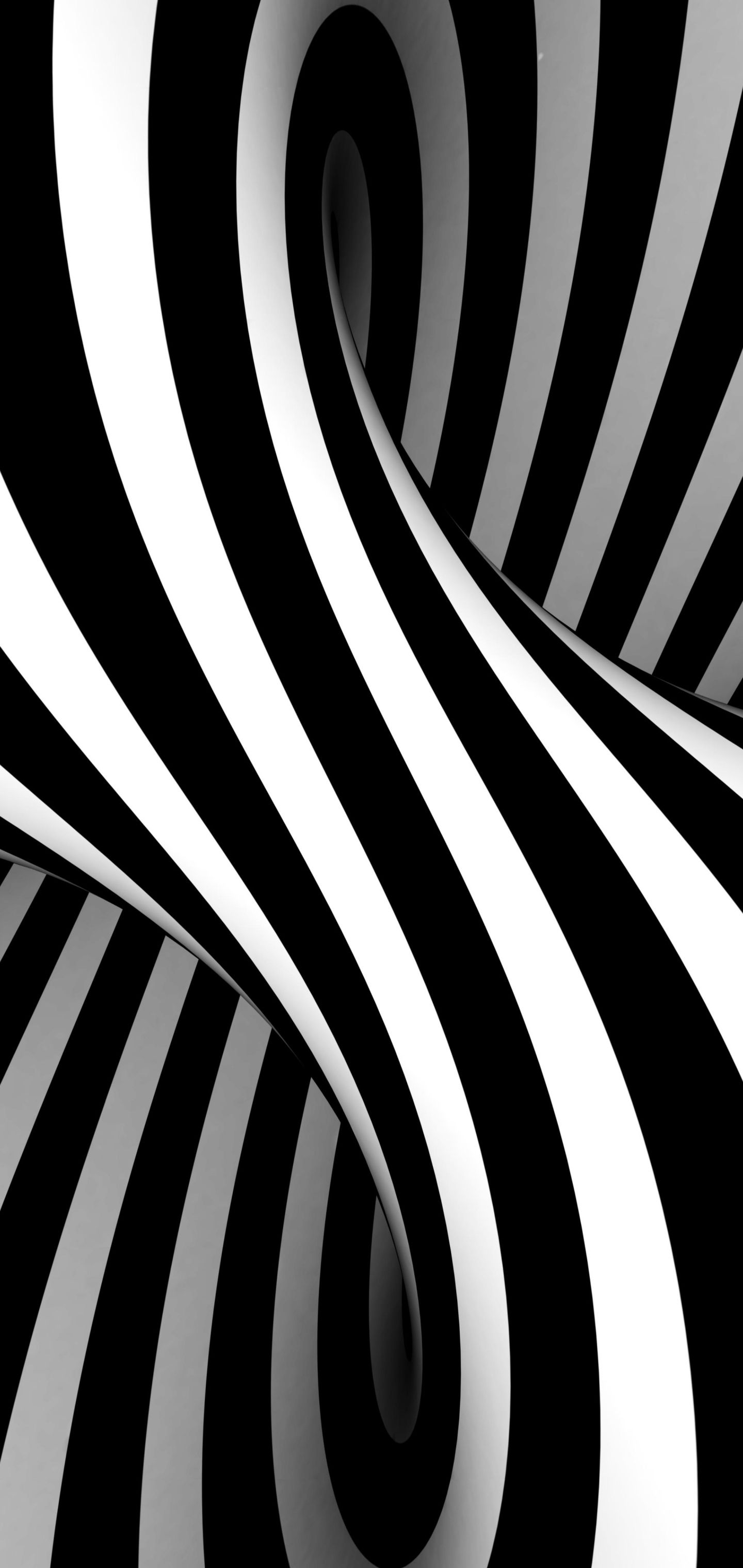Onde astratte bianco e nero, 1440x3040 Verticale, Mobile