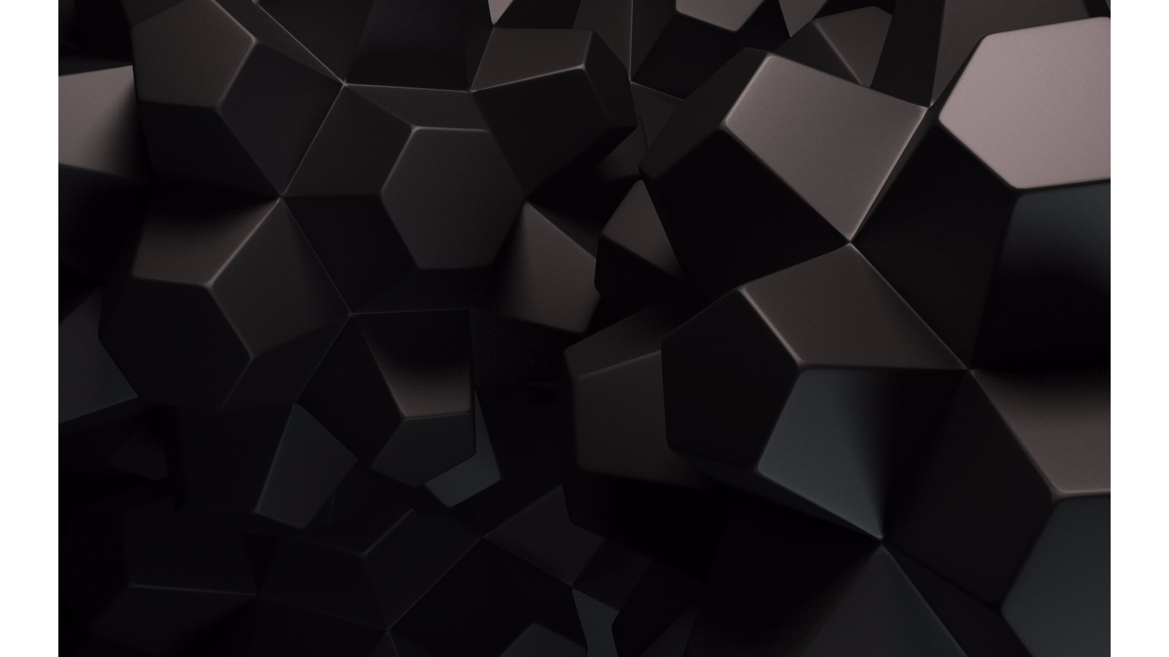 Forme geometriche nere astratte, 3840x2160 4K, Desktop 4K