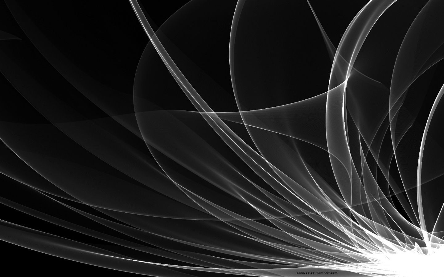 Linee curve astratte bianco nero, 1440x900 HD, Desktop