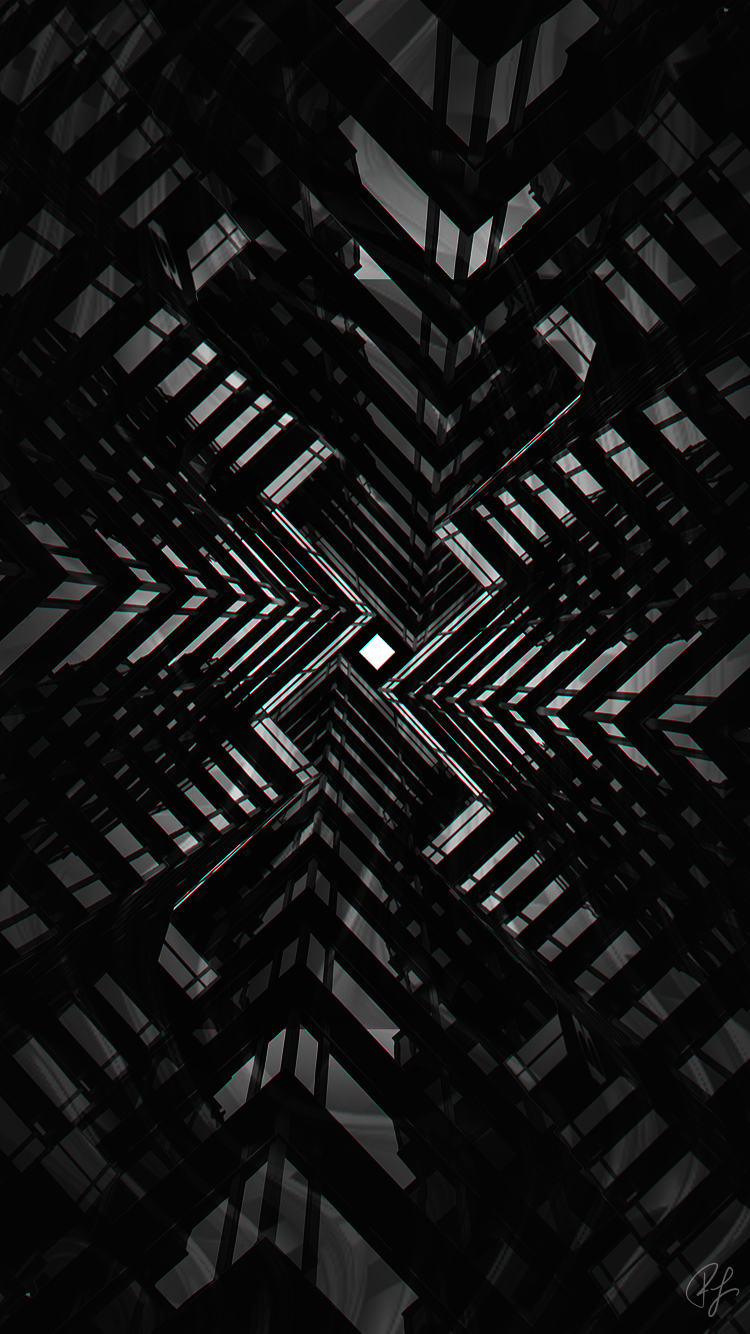 Pattern astratto simmetrico bianco e nero, 750x1334 Verticale, Mobile