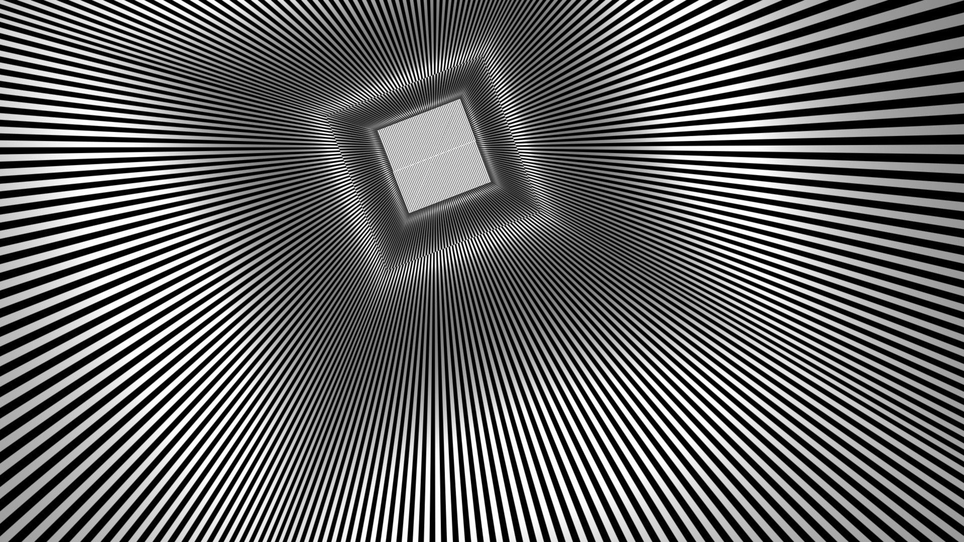 Tunnel quadrato astratto bianco e nero, 1920x1080 Full HD, PC