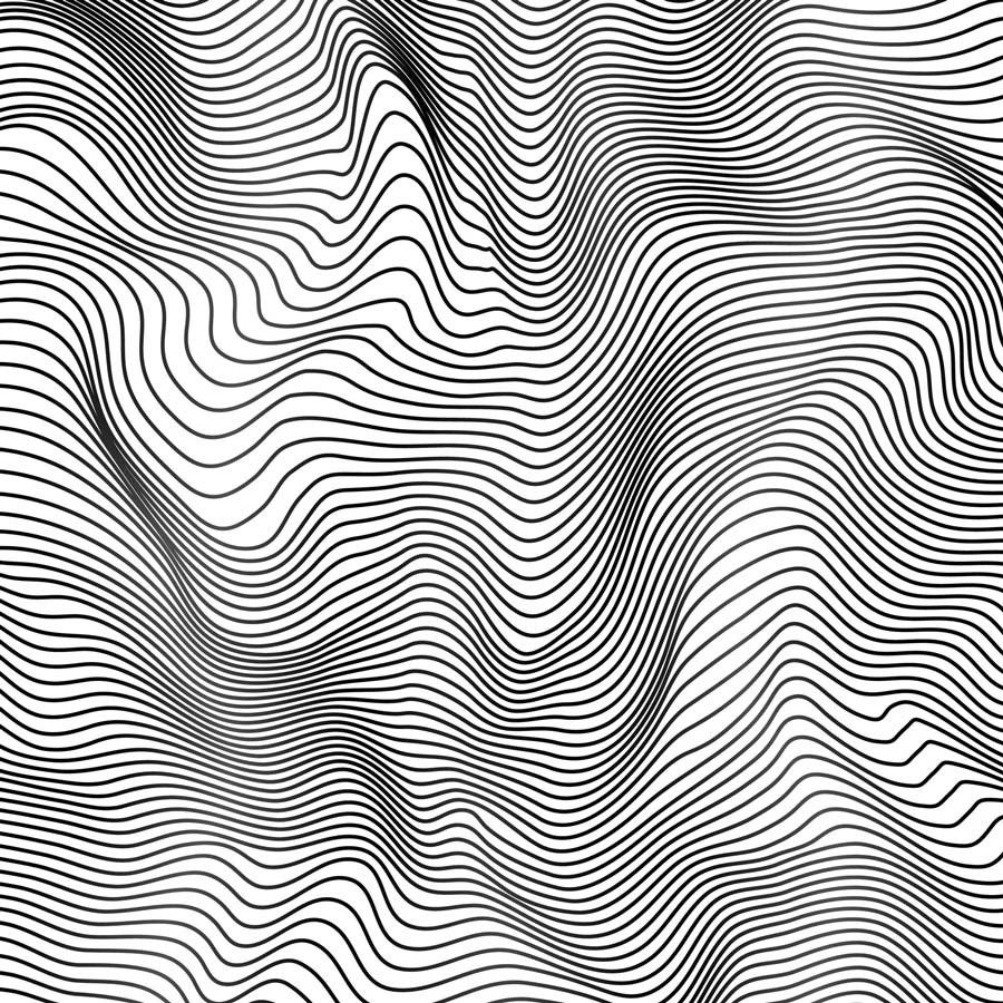 Linee ondulate bianco e nero, 900x900 HD, Desktop