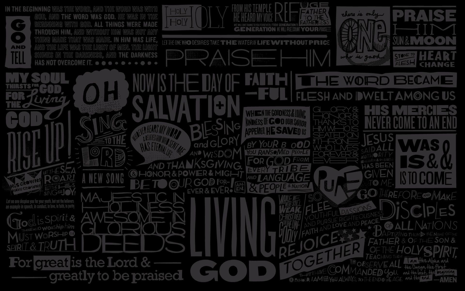 Collage tipografico scuro con frasi, 1920x1200 Full HD+, Desktop