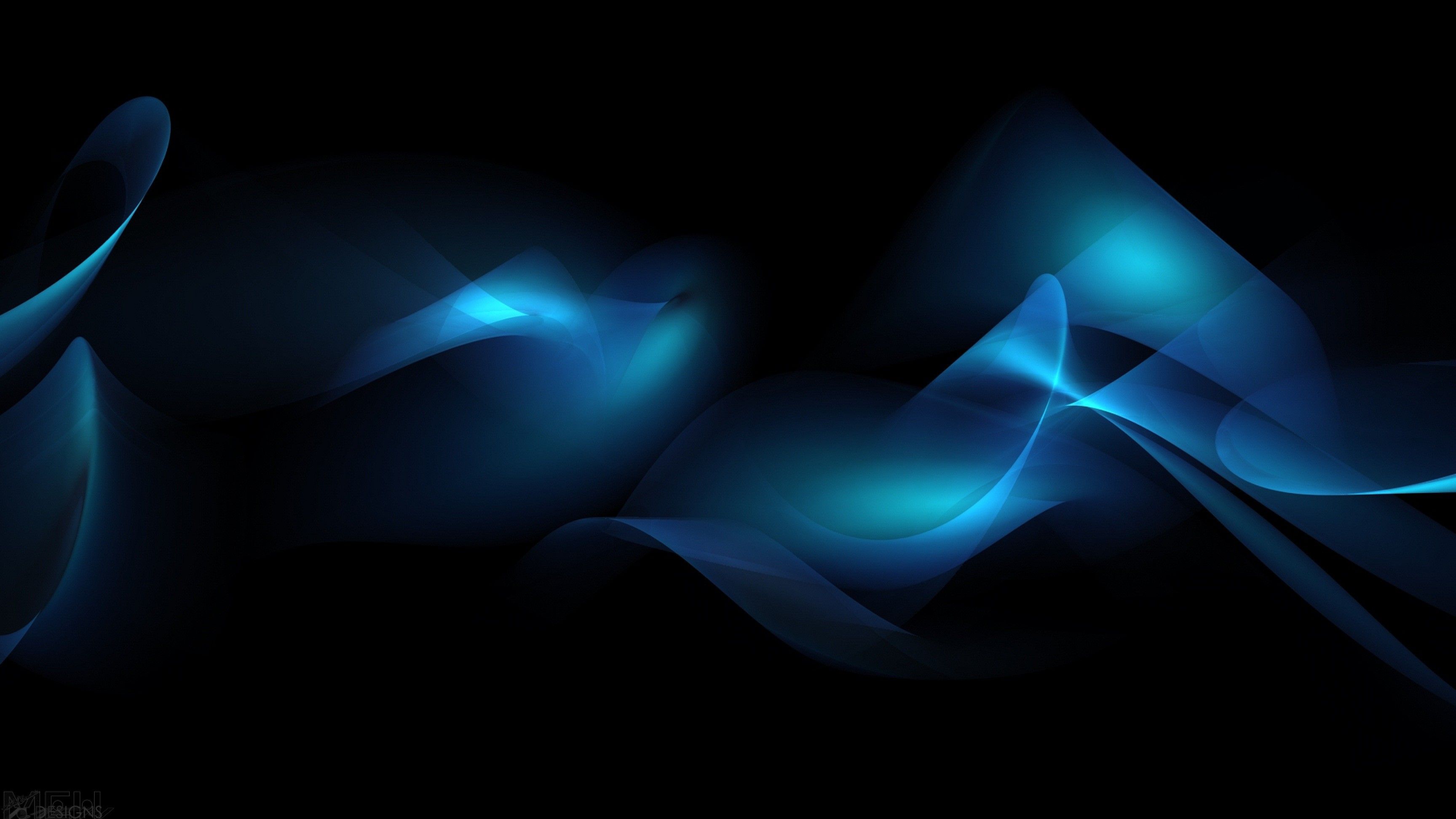 Onde astratte blu scuro, 3456x1944 WQXGA, Desktop