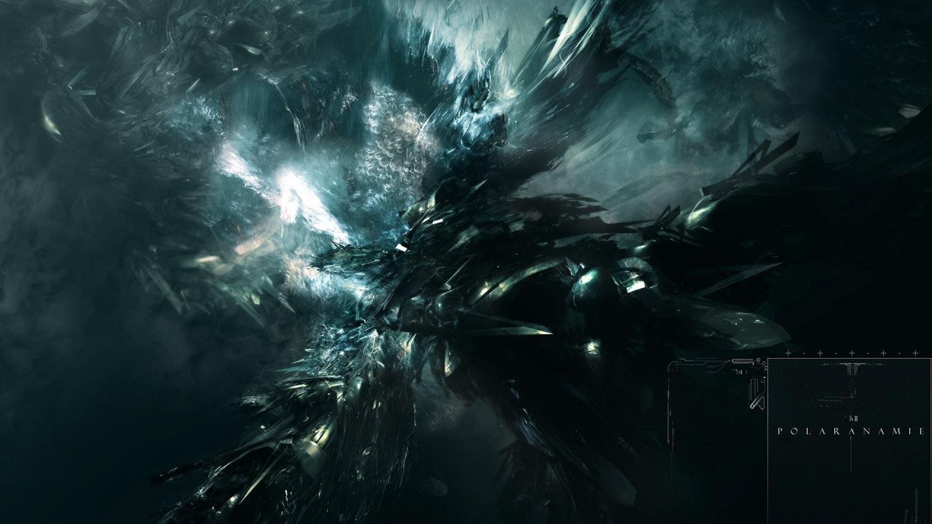 Astratto scuro frammenti caotici, 1920x1080 Full HD 1080p, Desktop