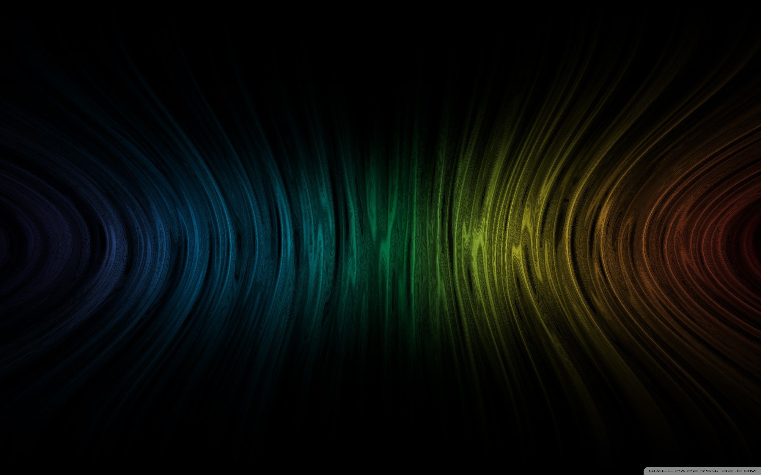 Onde astratte colorate su nero, 2560x1600 WQXGA, Laptop