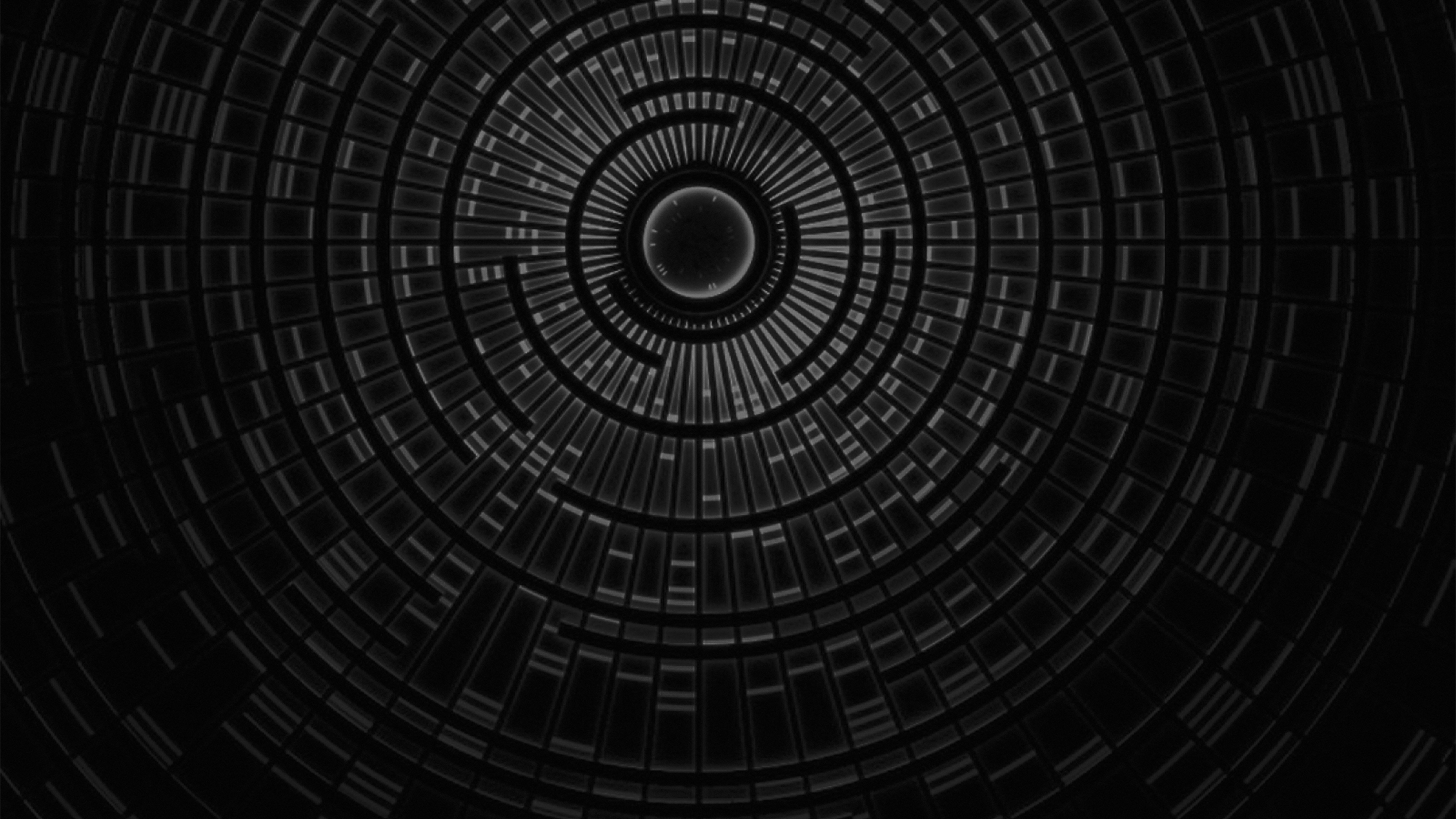 Tunnel circolare astratto scuro, 3840x2160 4K Ultra HD, Monitor 4K