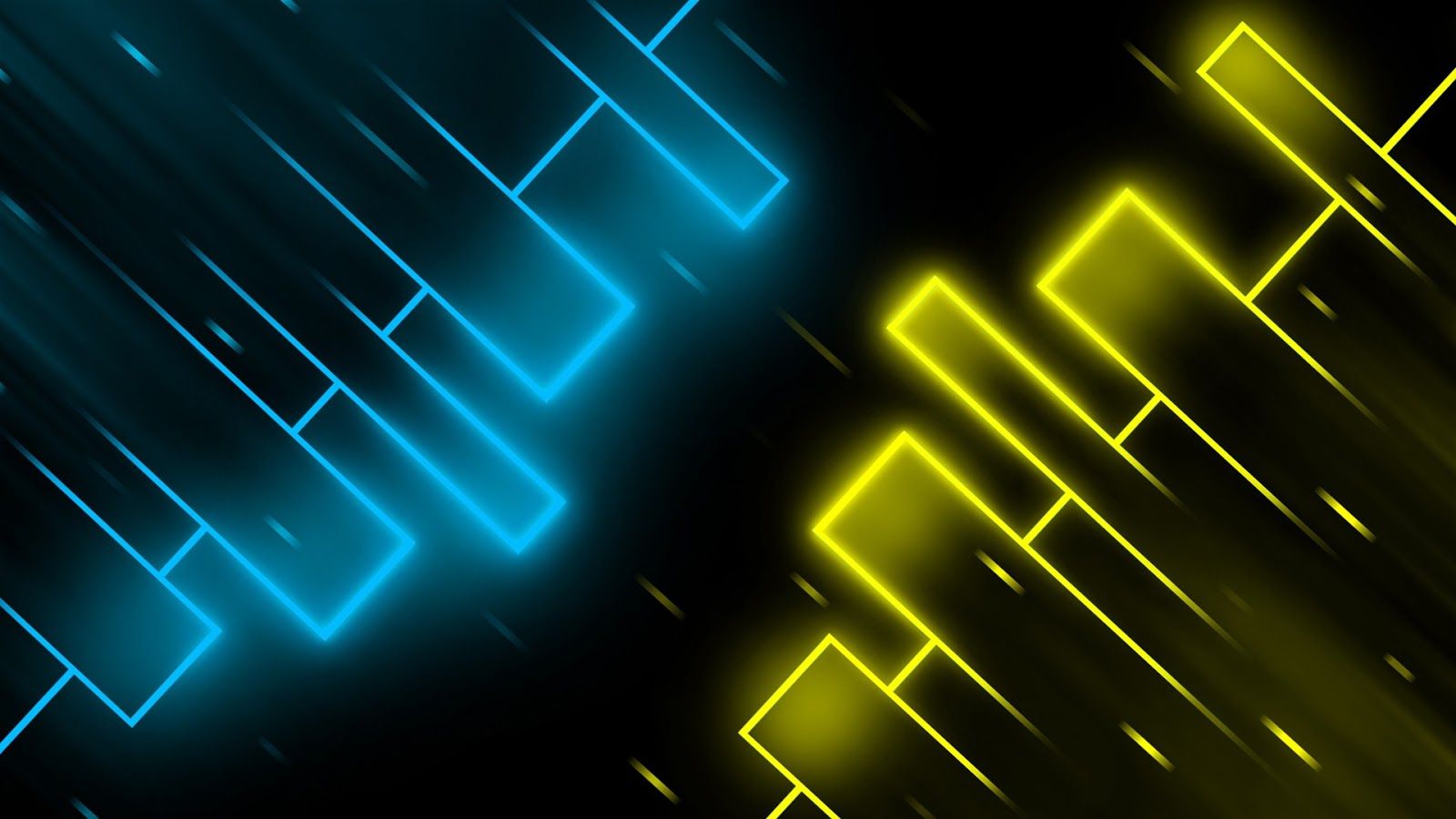 Linee neon blu e gialle, 1600x900 HD, PC Desktop