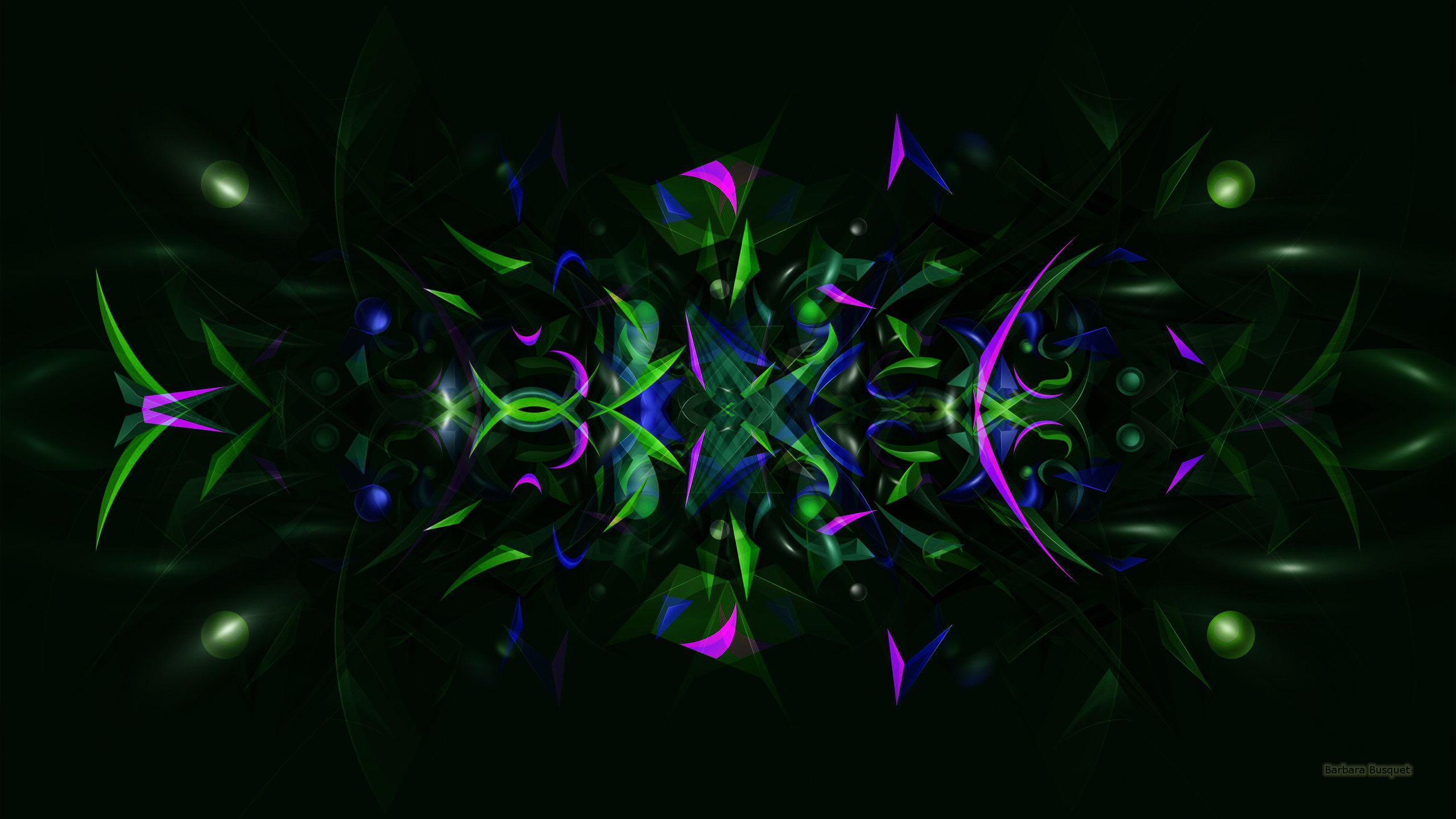 Forme astratte verdi e viola, 2560x1440 2K QHD, PC