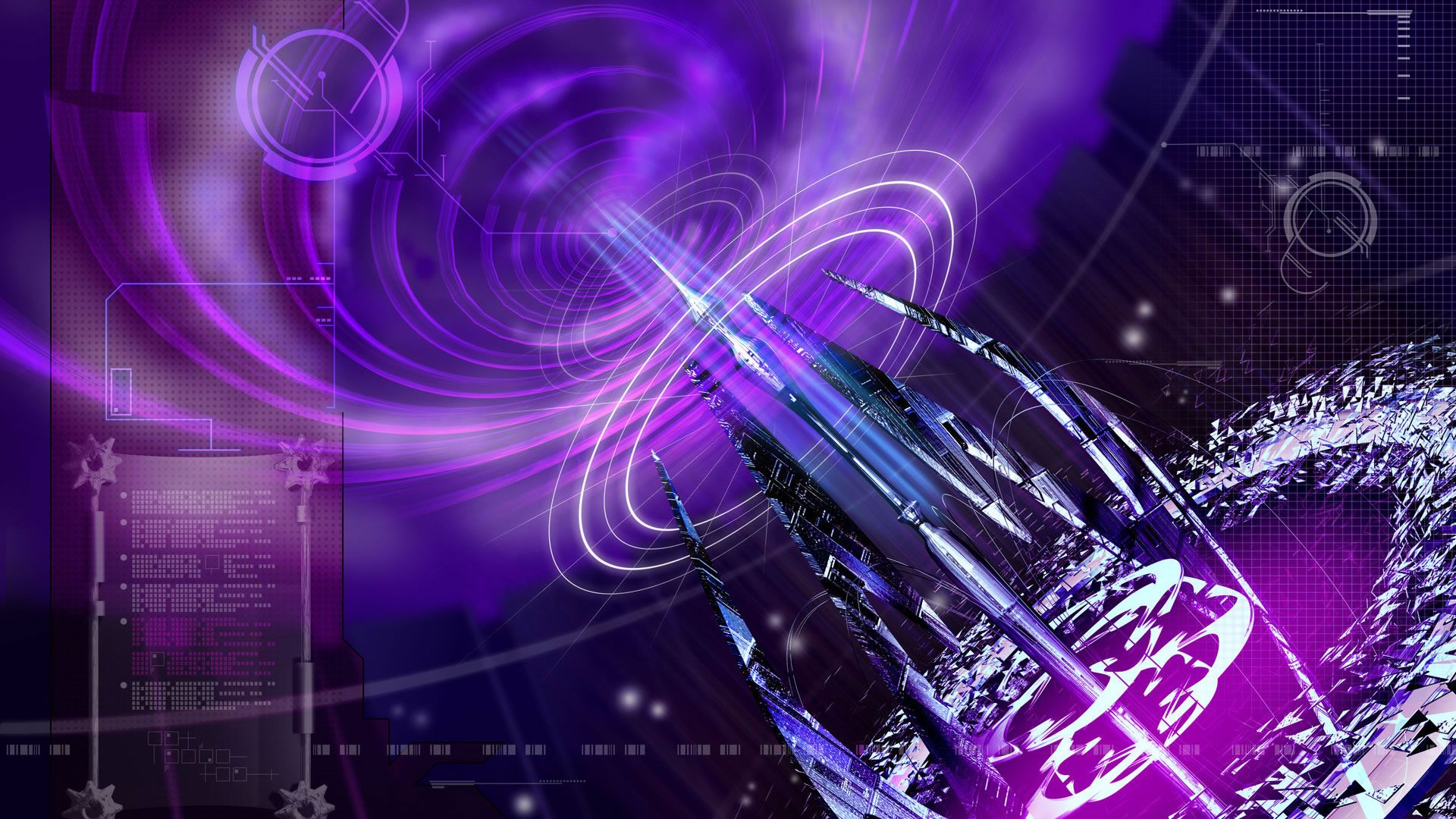 Vortice astratto viola futuristico, 1920x1080 Full HD, Desktop
