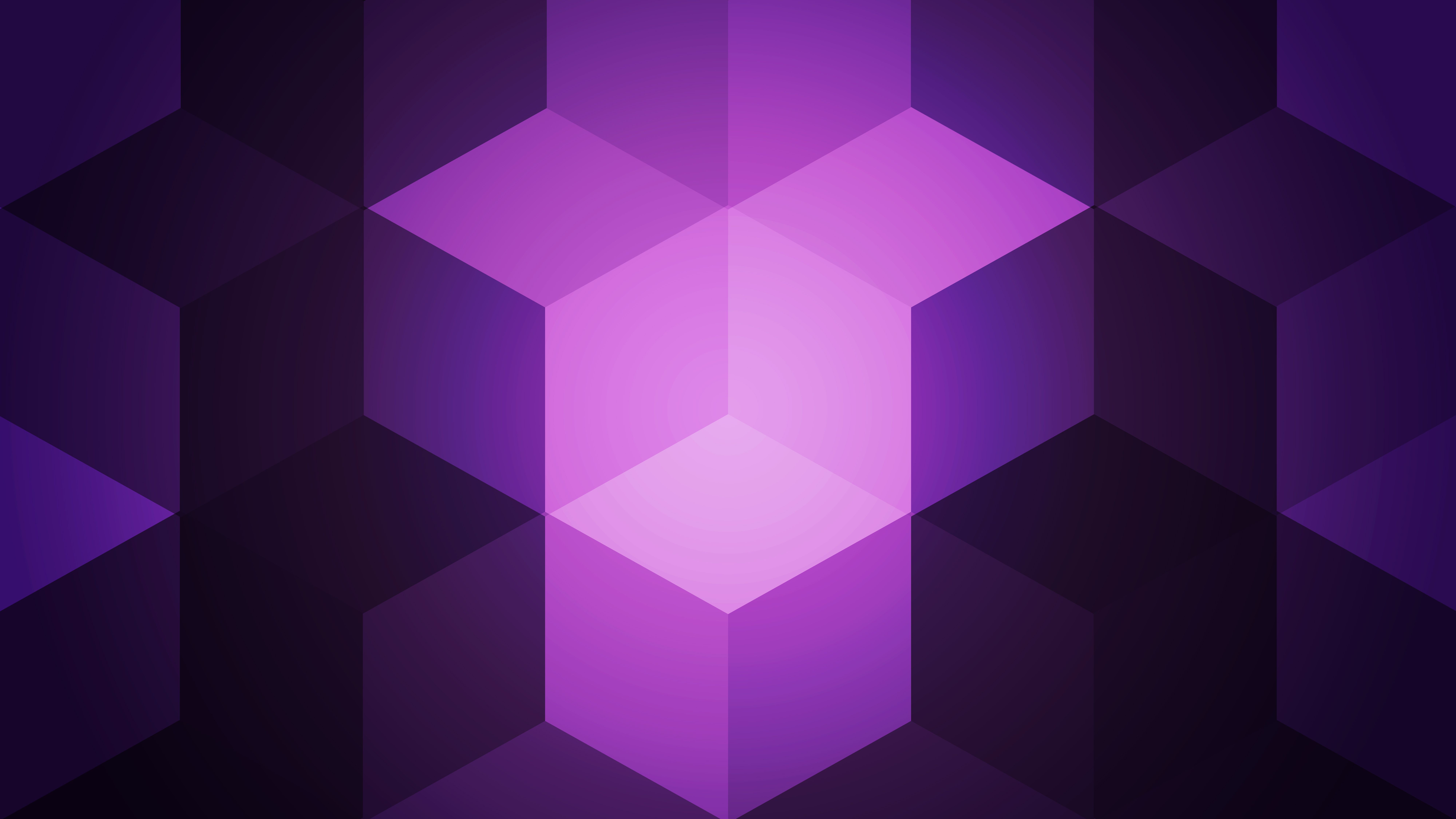 Cubi geometrici astratti viola, 8000x4500 UHD, PC 4K