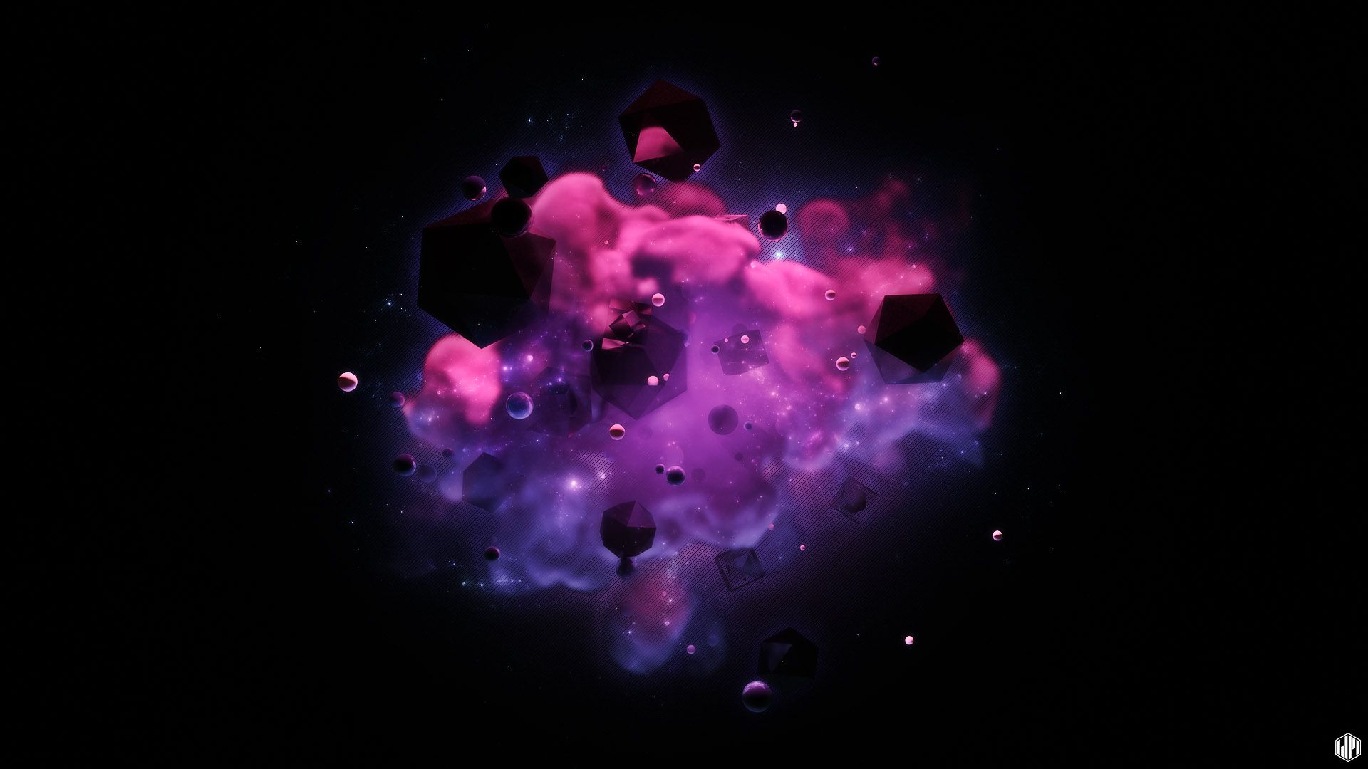 Sfere scure nebulosa viola, 1920x1080 Full HD 1080p, Desktop