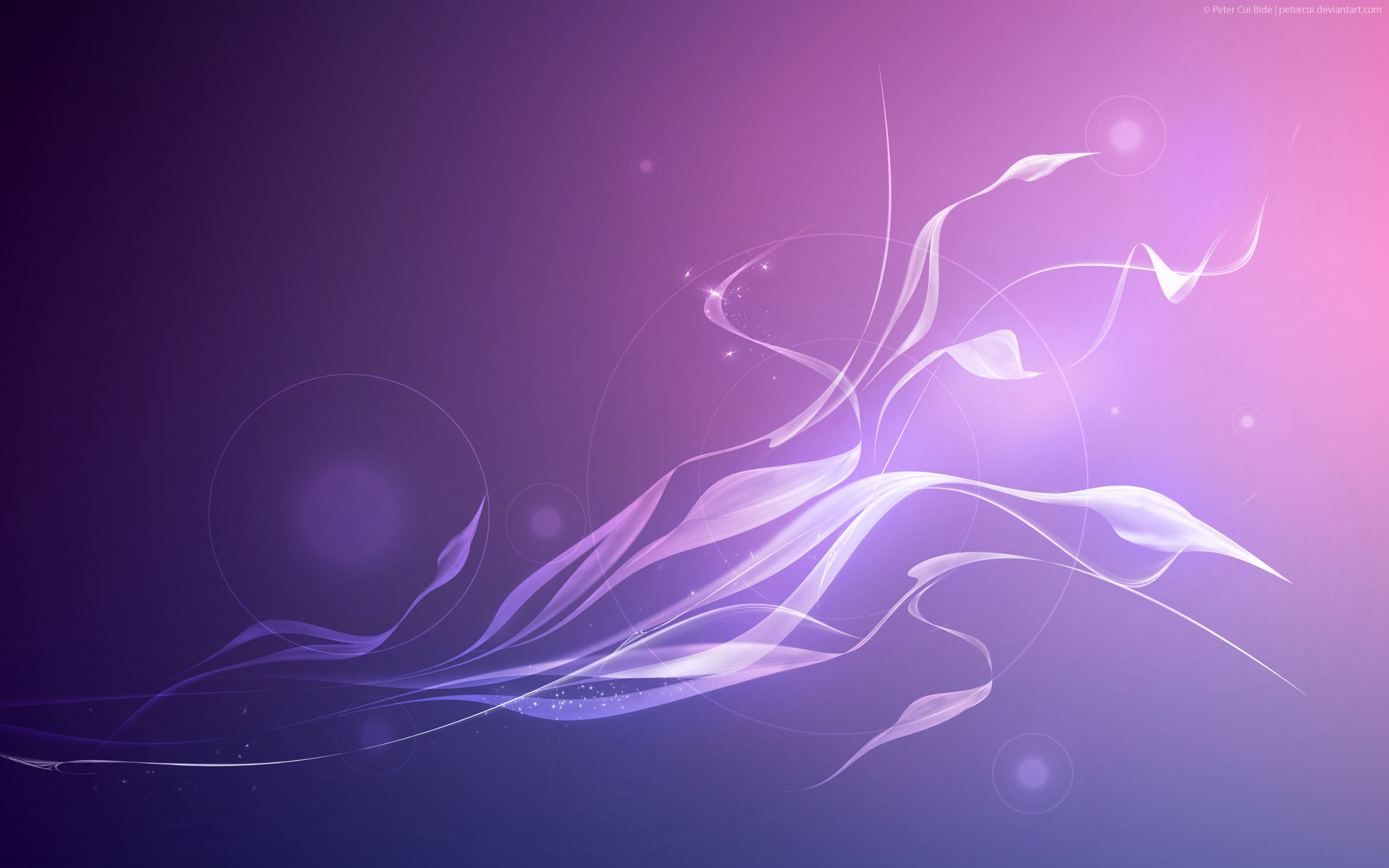 Onde astratte viola luminose, 2560x1600 2K+, Laptop