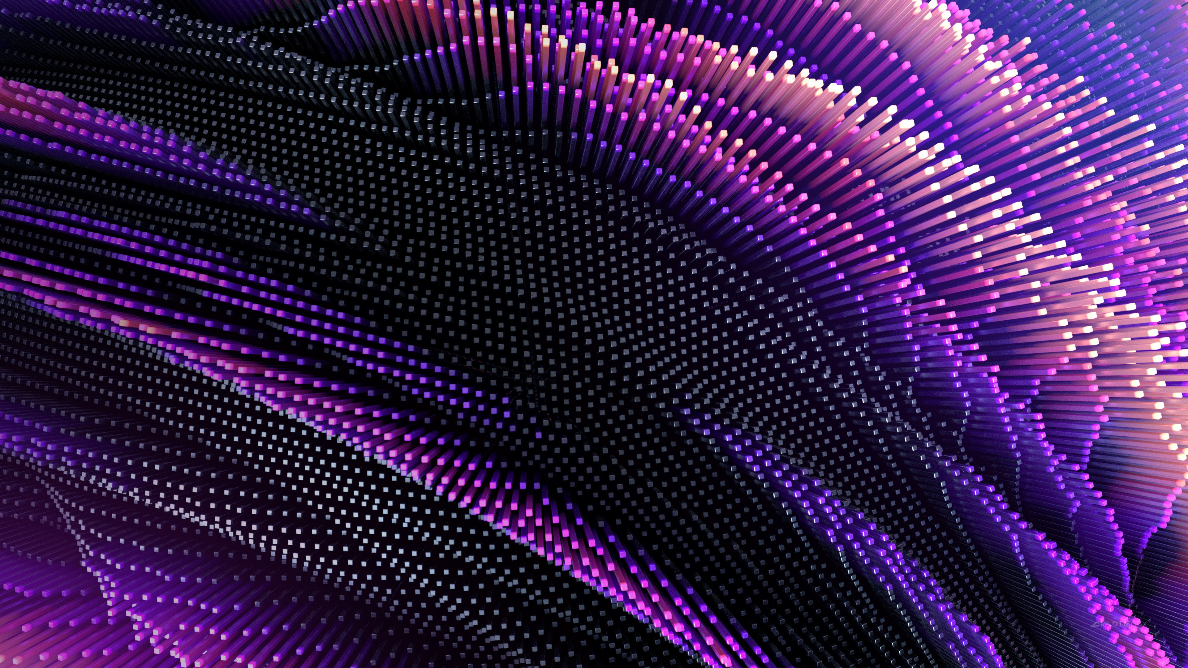Onde astratte particelle viola, 3840x2160 4K, Desktop 4K