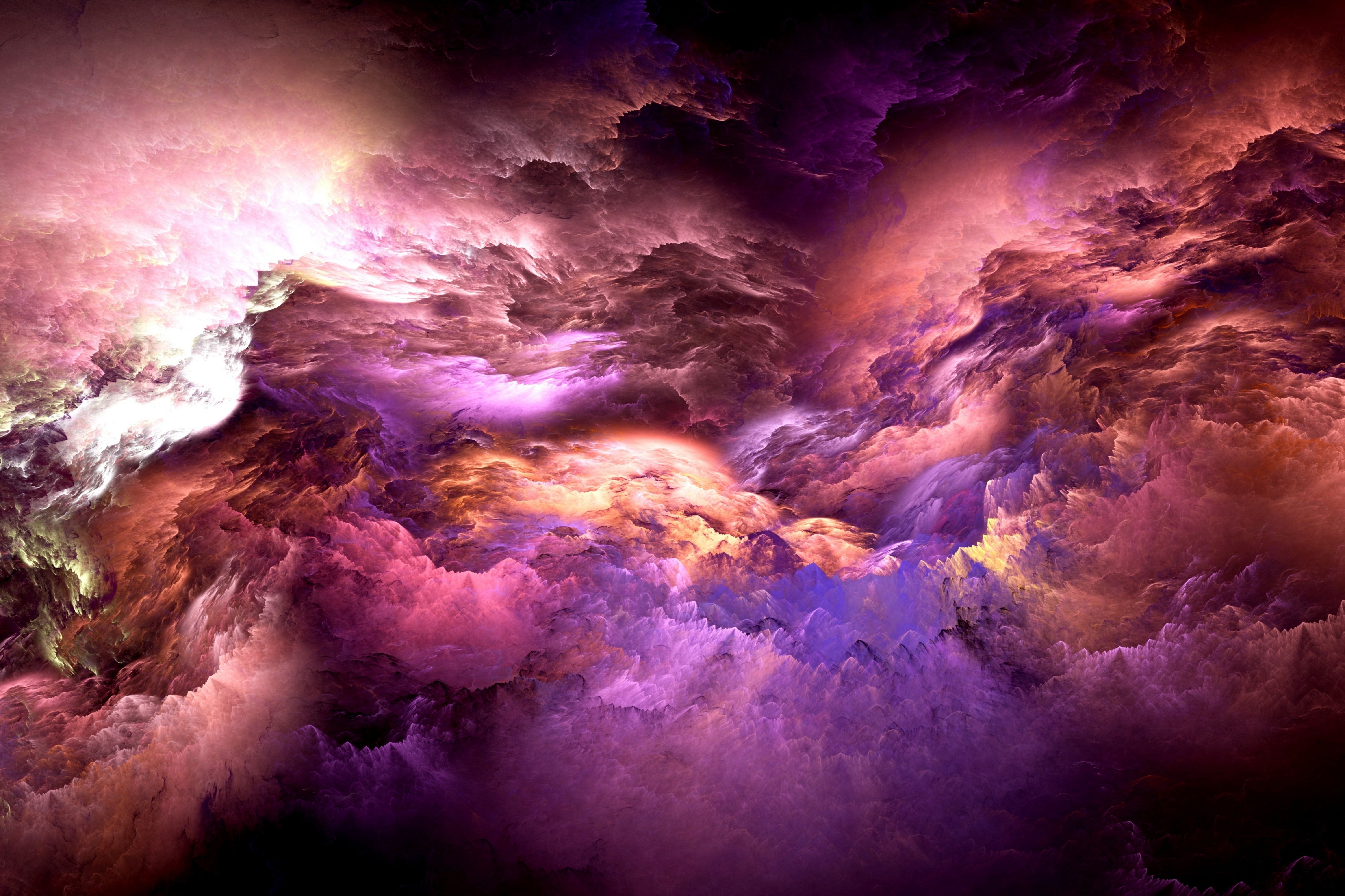 Nuvole astratte viola e arancio, 6000x4000 UHD, PC 4K