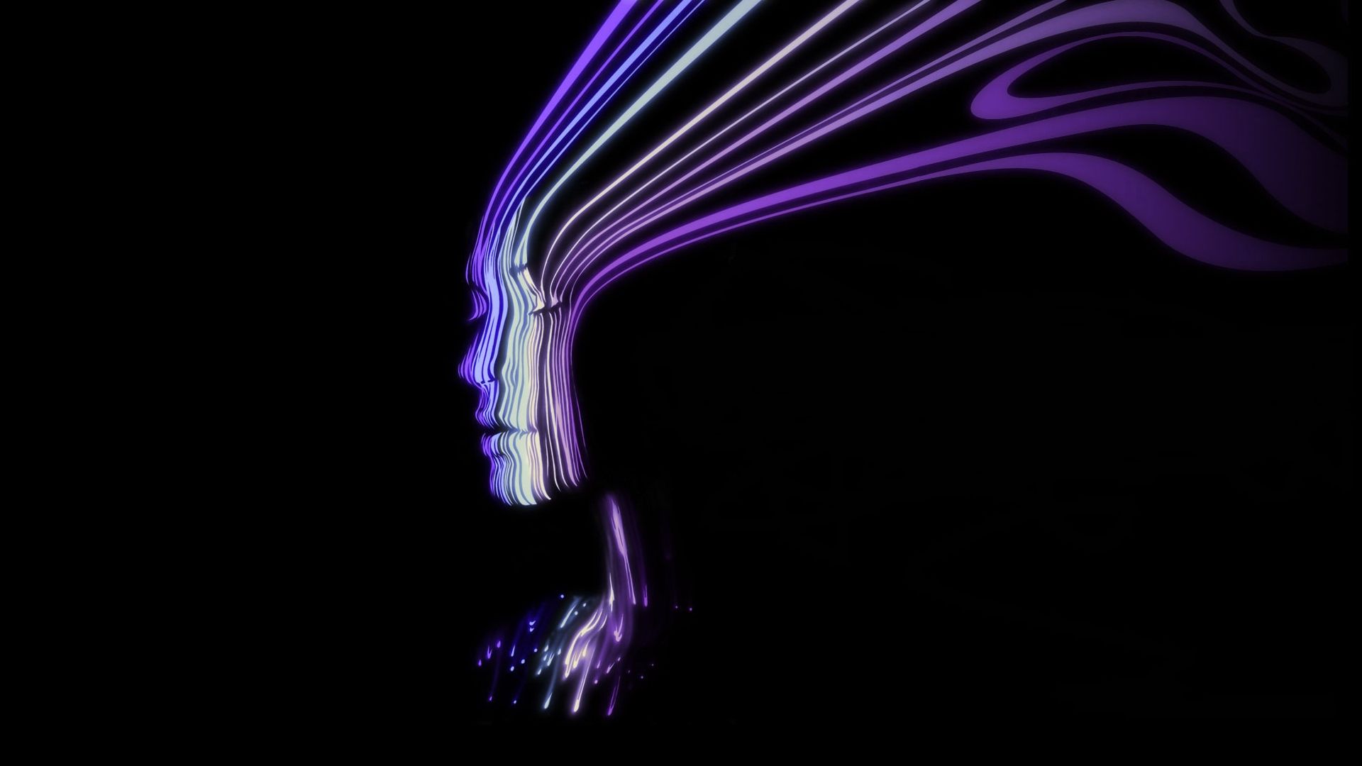 Volto astratto viola su nero, 1920x1080 Full HD 1080p, Desktop