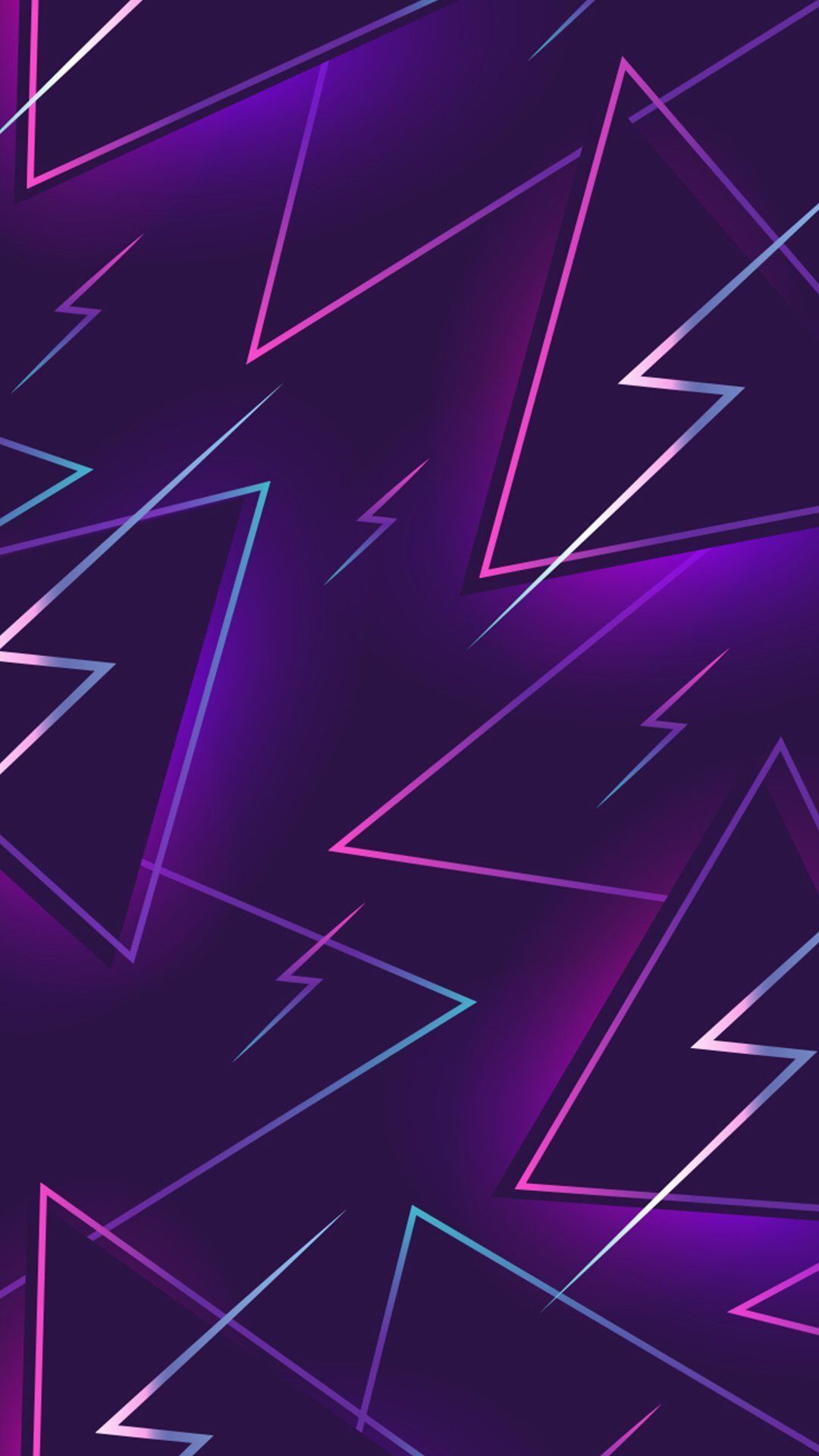Fulmini astratti al neon viola, 1080x1920 Verticale, Mobile