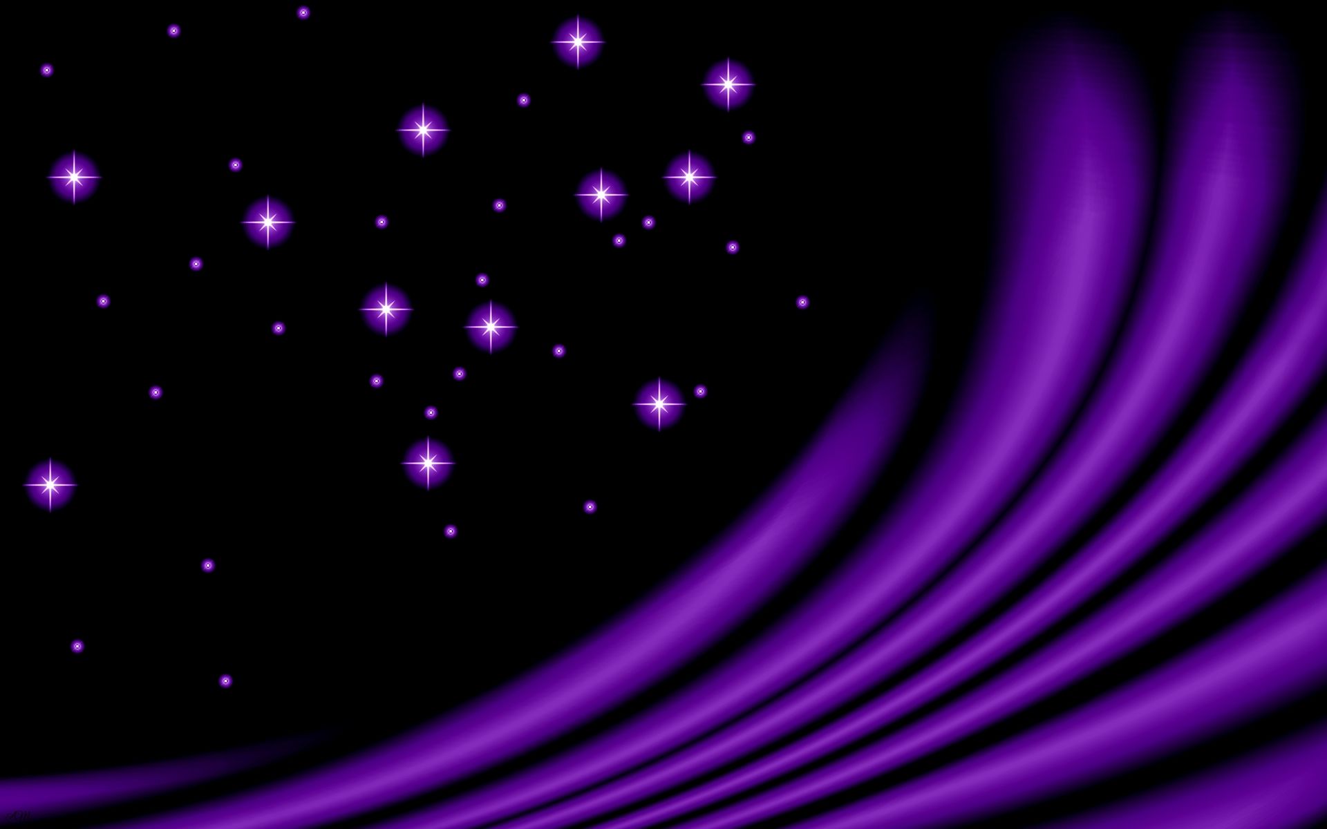 Onde astratte viola con stelle, 1920x1200 Full HD+, Desktop
