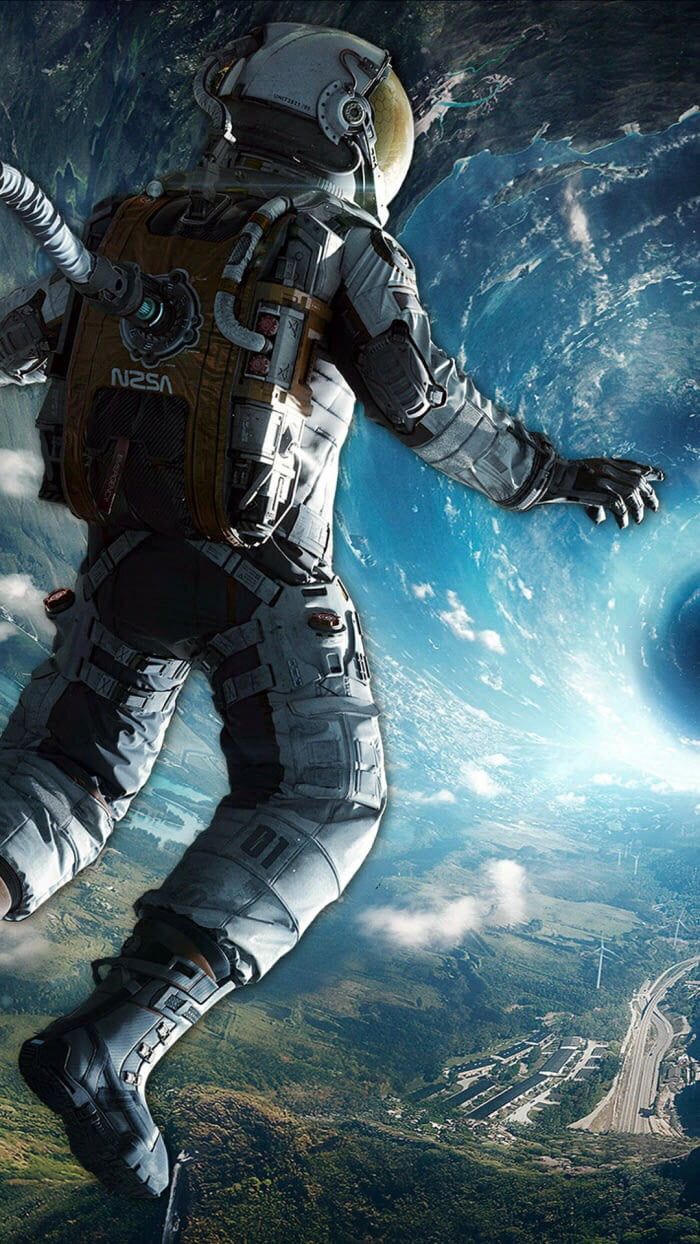 Astronauta nello spazio sopra Terra, 700x1244 Verticale, OnePlus