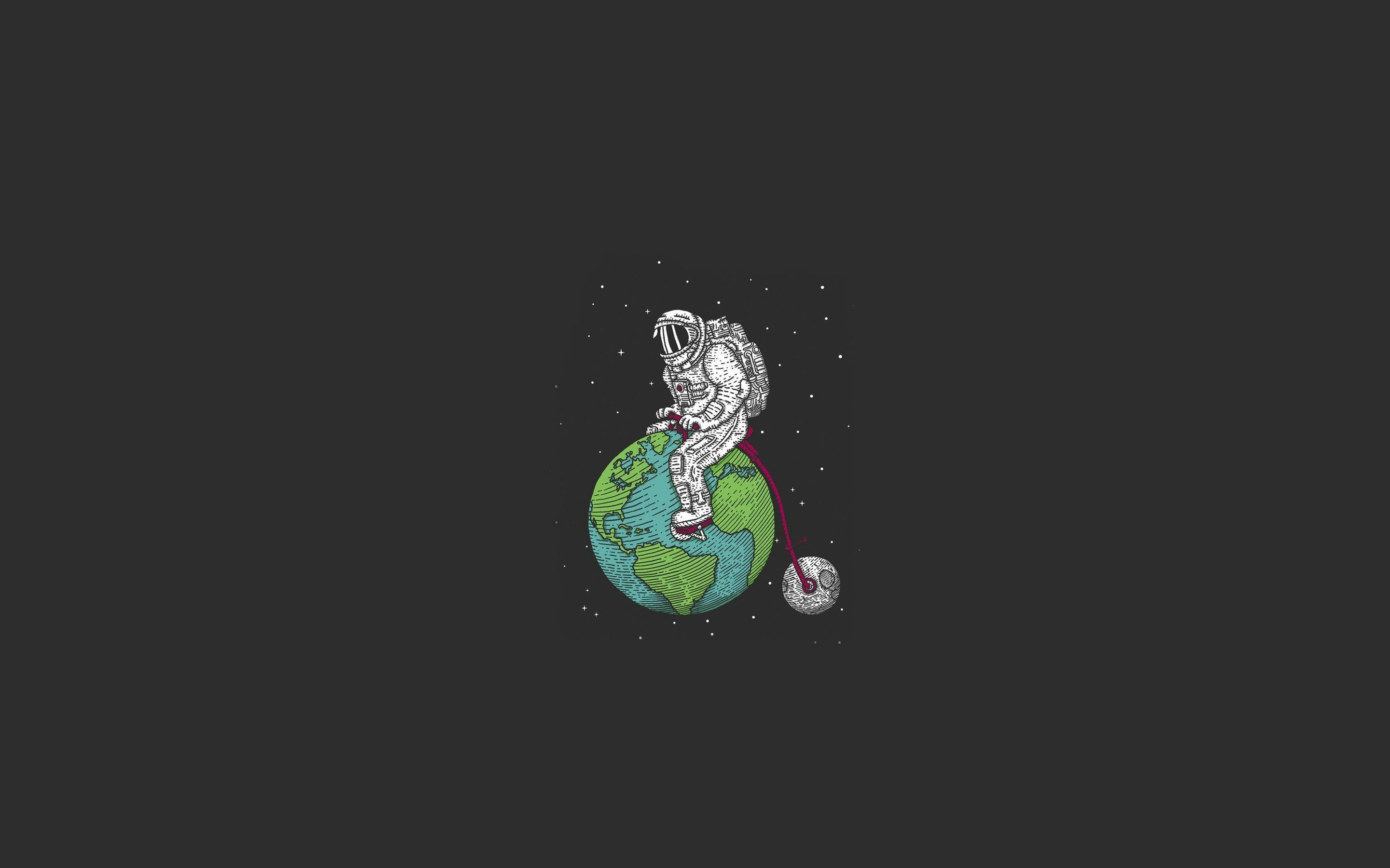 Astronauta seduto sulla Terra, 2880x1800 2K, Desktop