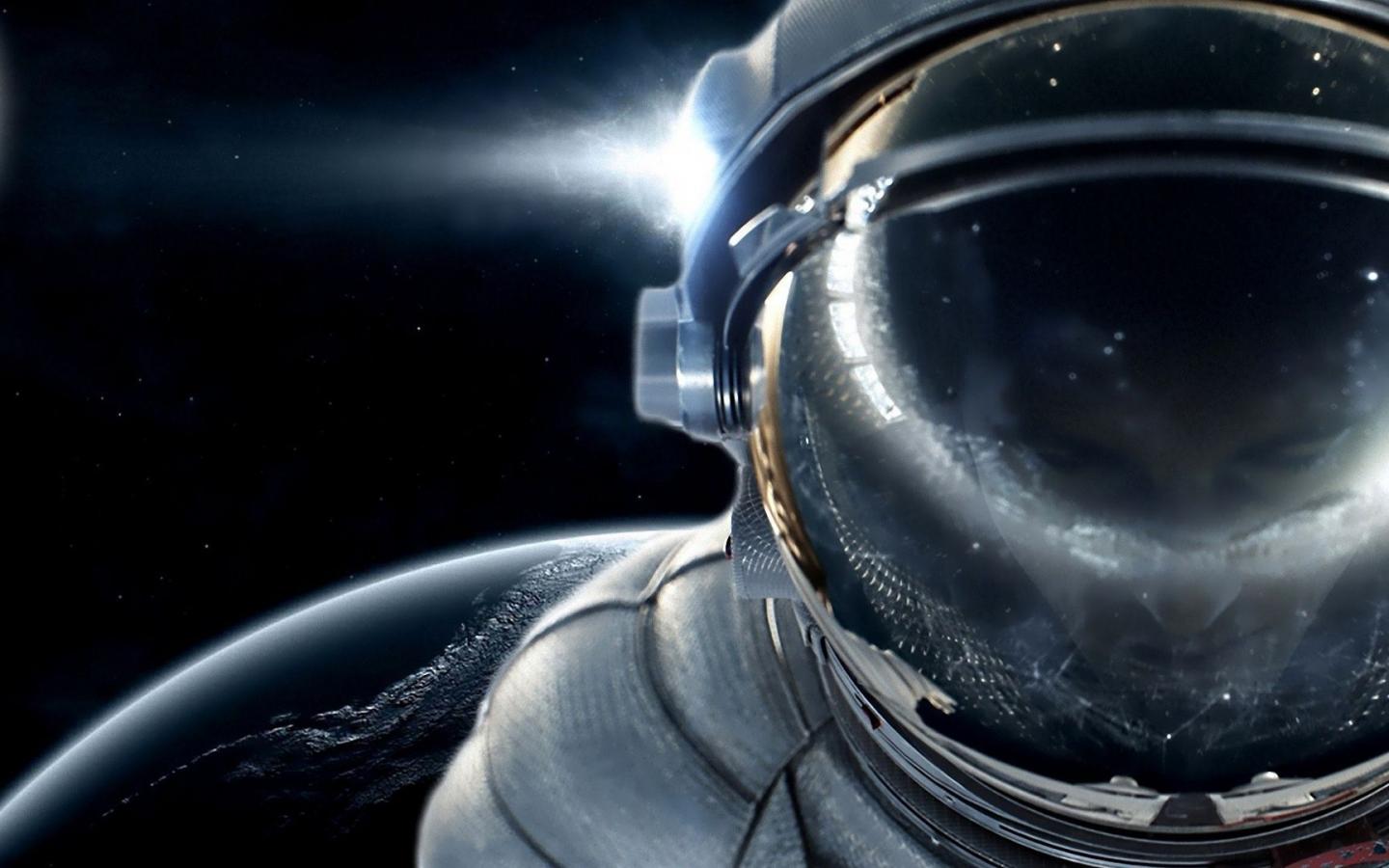 Astronauta casco spazio stelle, 1440x900 720p, PC