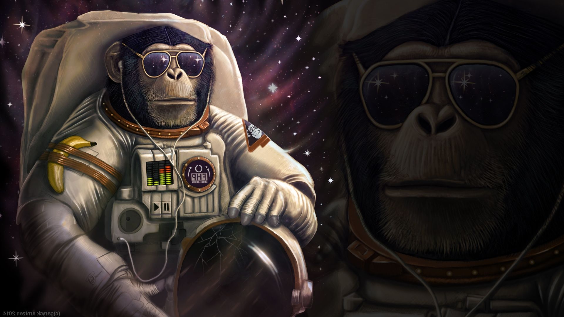 Scimmia astronauta spazio, 1920x1080 Full HD, Desktop