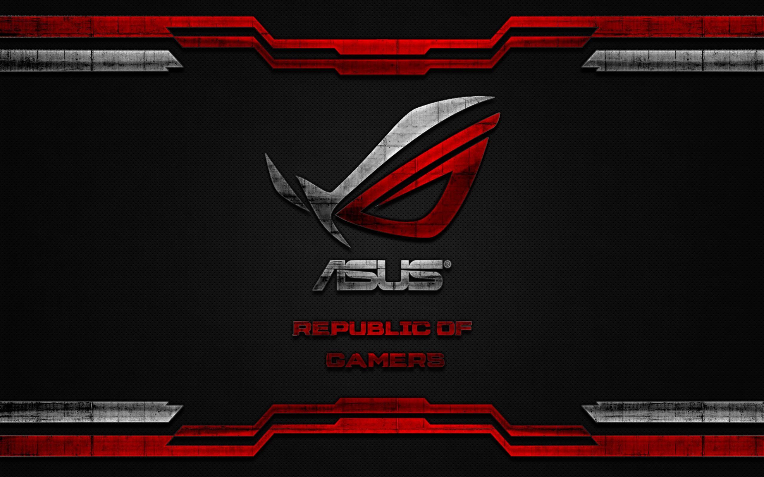 Logo ASUS ROG rosso nero, Republic of Gamers, 2559x1599 Hi-Res, Desktop