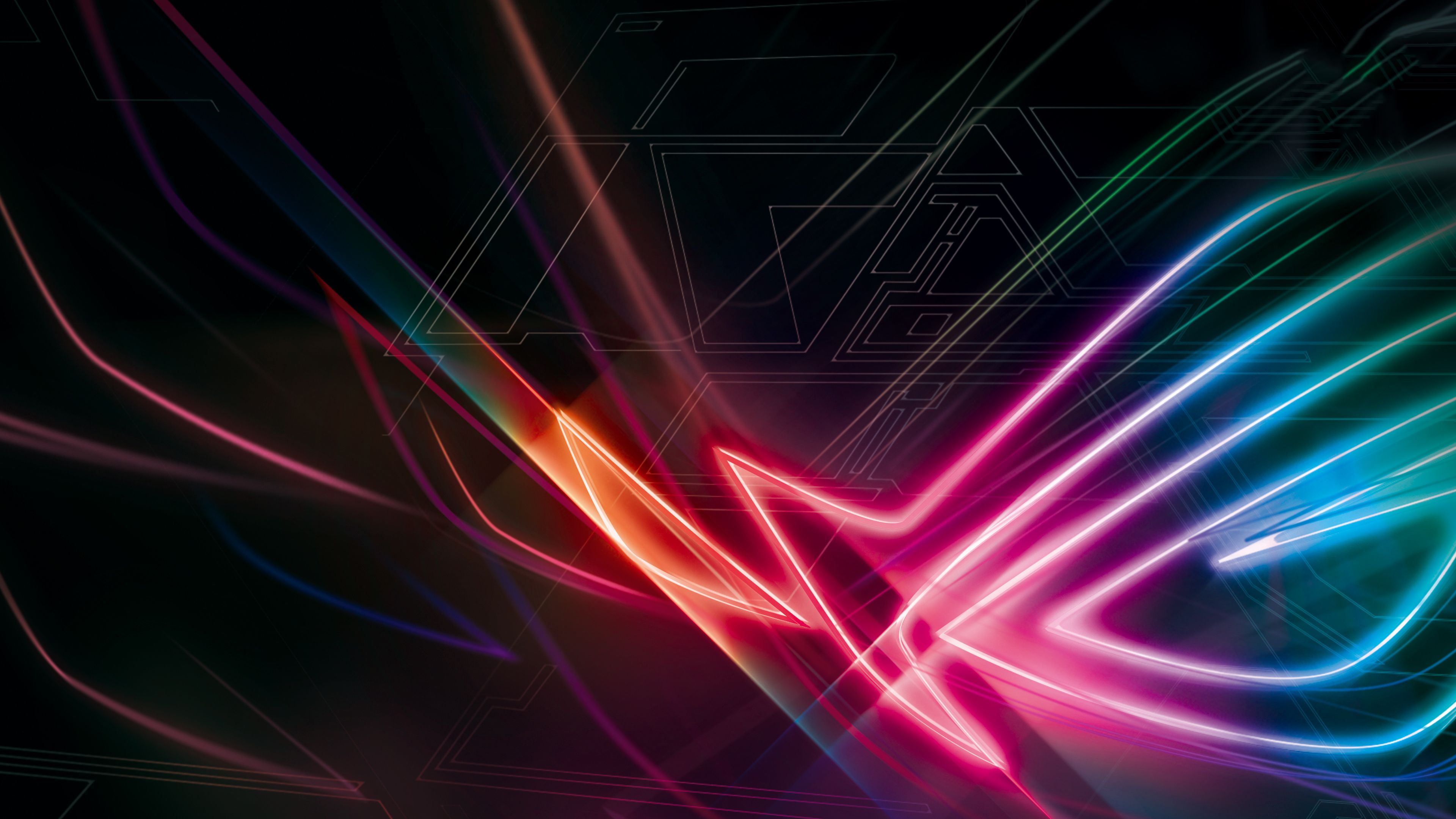 Logo ROG neon astratto, 3840x2160 4K, PC Desktop