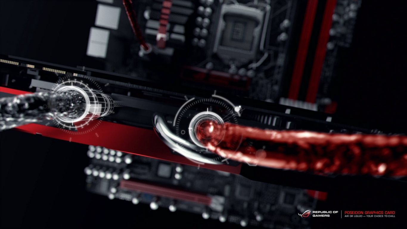 Scheda madre ASUS ROG rossa, 1366x768 HD, PC Desktop
