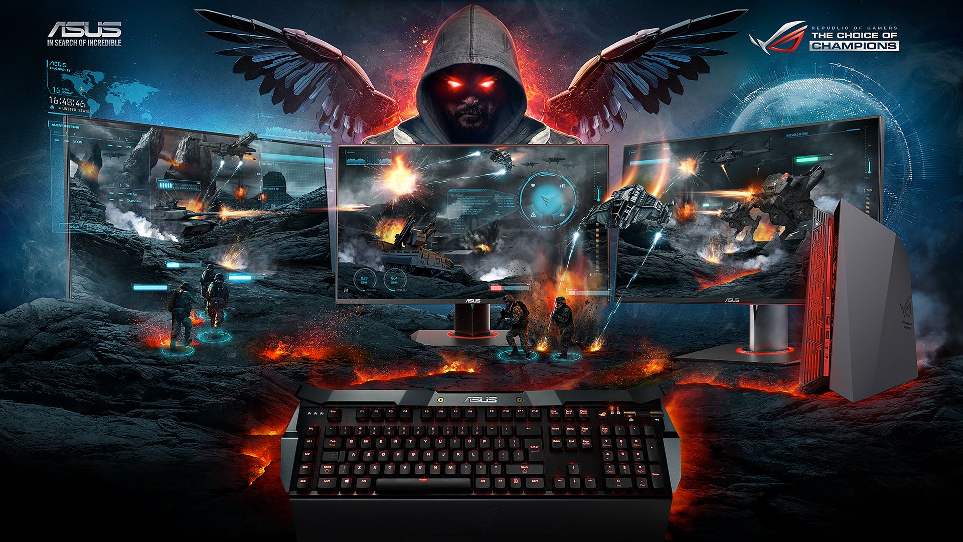 ASUS ROG Strix gaming setup, 1920x1080 Full HD 1080p, PC