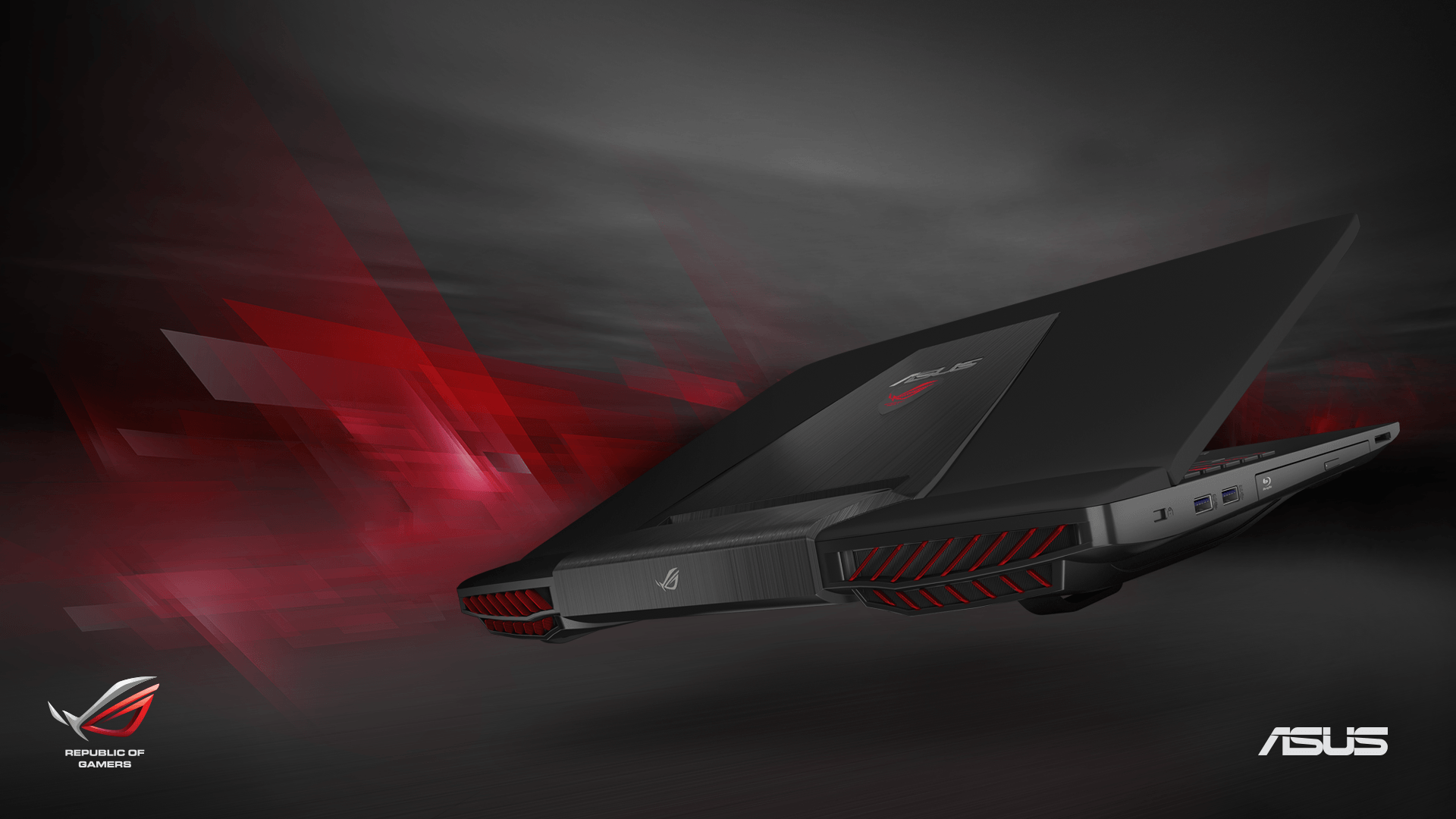 Logo Asus ROG astratto rosso, 1920x1080 Full HD, Laptop