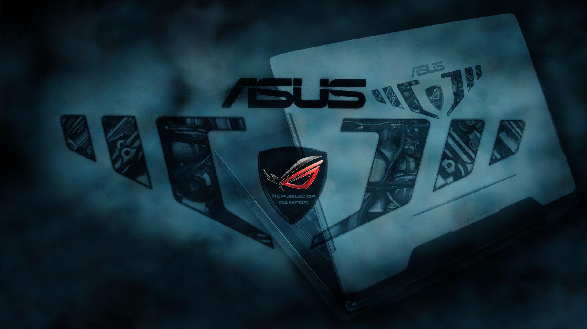 Logo Asus ROG blu, 1920x1075 1080p, Desktop