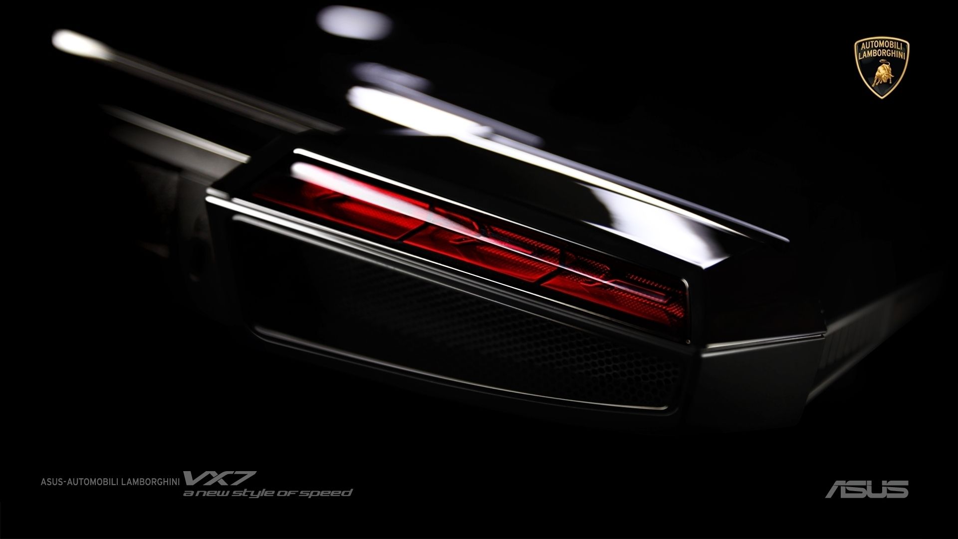 Logo Lamborghini e Asus scuro, Sant'Agata Bolognese, 1920x1080 1080p, Laptop