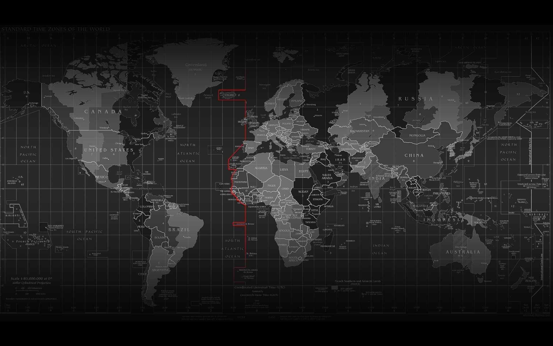 Mappa del mondo digitale nera, 1920x1200 Full HD+ WUXGA, Desktop