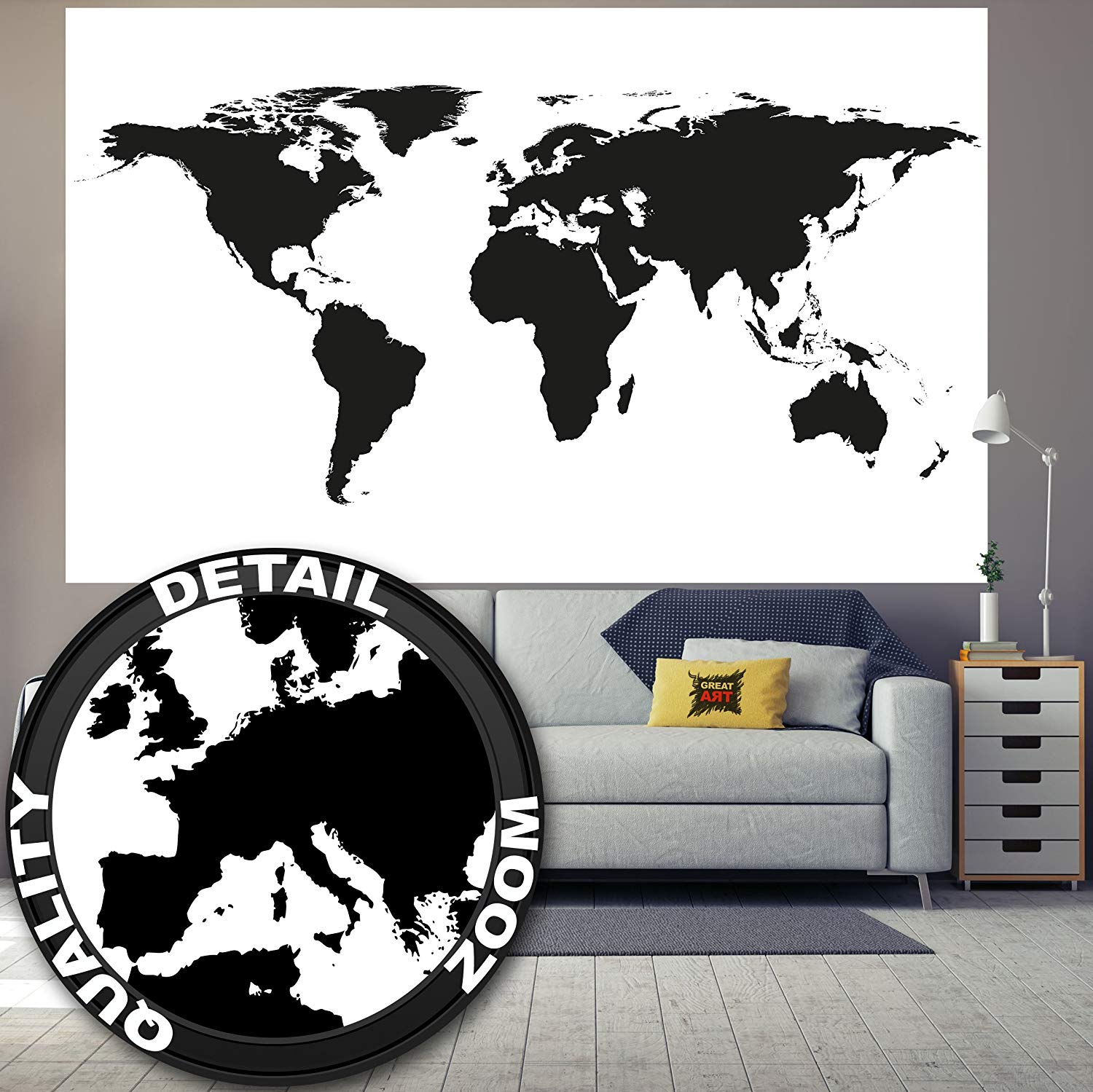 Mappa del mondo notturna nera, 1400x702 HD, PC Desktop