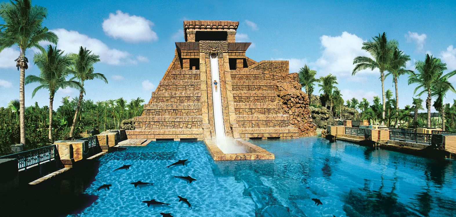 Tempio Maya scivolo Atlantis Bahamas, 1573x750 HD, PC Desktop