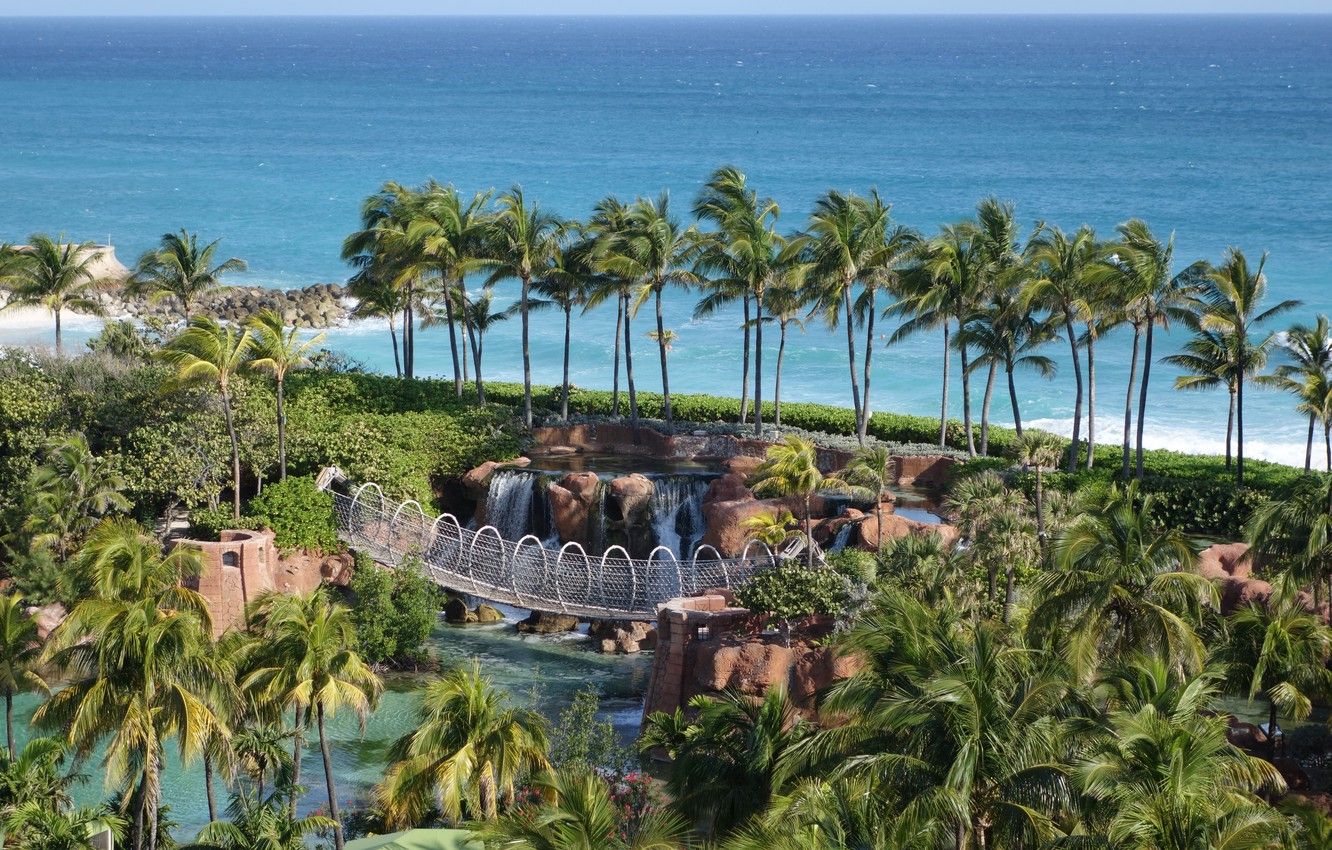Resort Atlantis Bahamas, palme e mare, 1332x850 720p, Acer Nitro