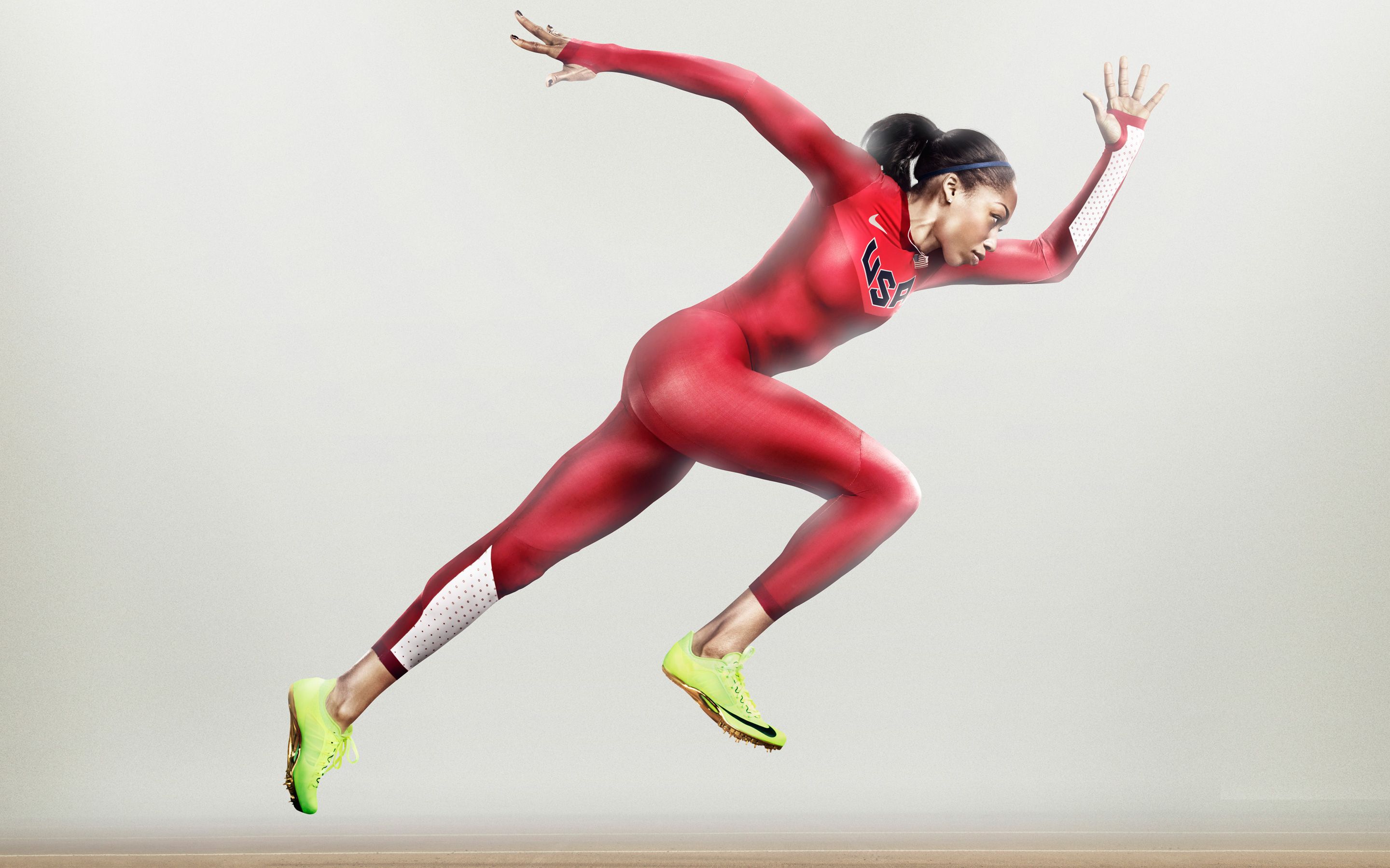 Atleta donna tuta rossa Nike, abbigliamento sportivo, 2880x1800 WQXGA, Desktop