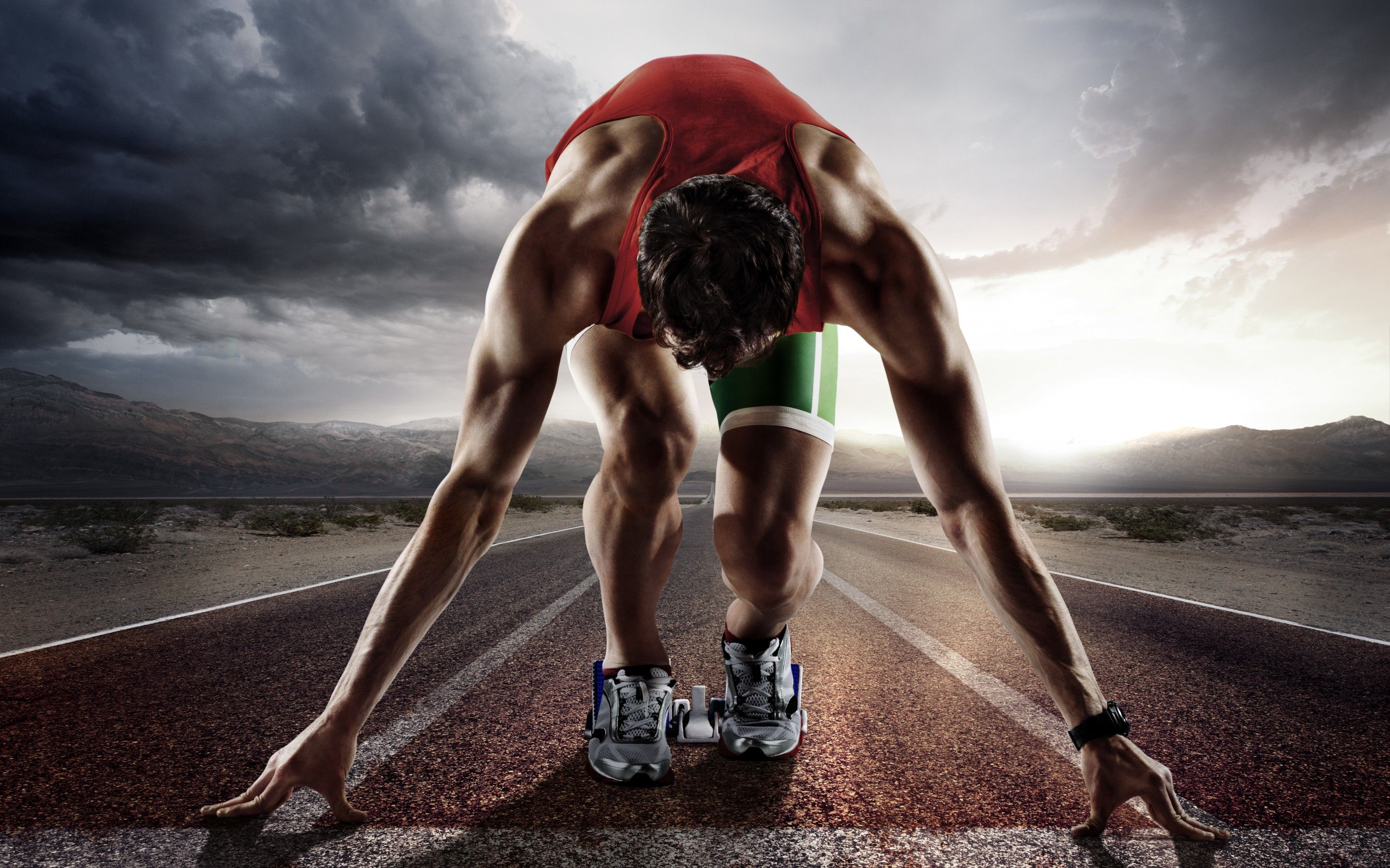 Atleta in posizione di partenza, 2880x1800 2K+, Desktop