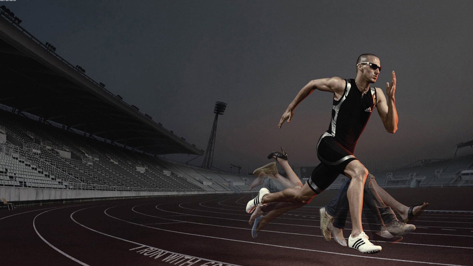 Atleta che corre in pista, 1920x1080 1080p, PC Desktop