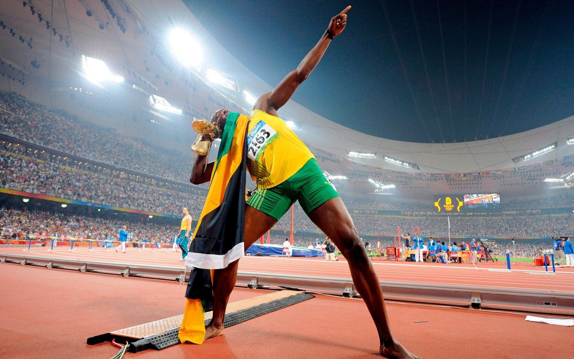 Usain Bolt corsa stadio, 1920x1200 WUXGA, PC