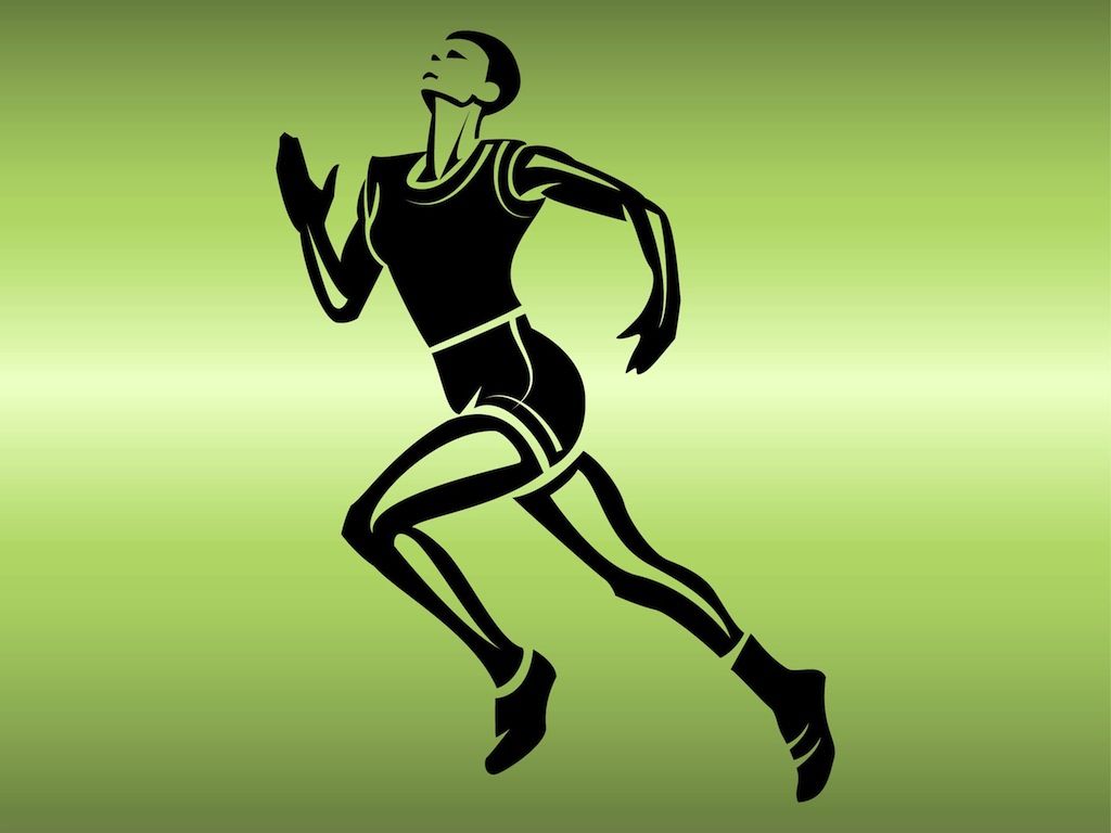 Silhouette atleta che corre, verde, 1024x768 HD, iMac