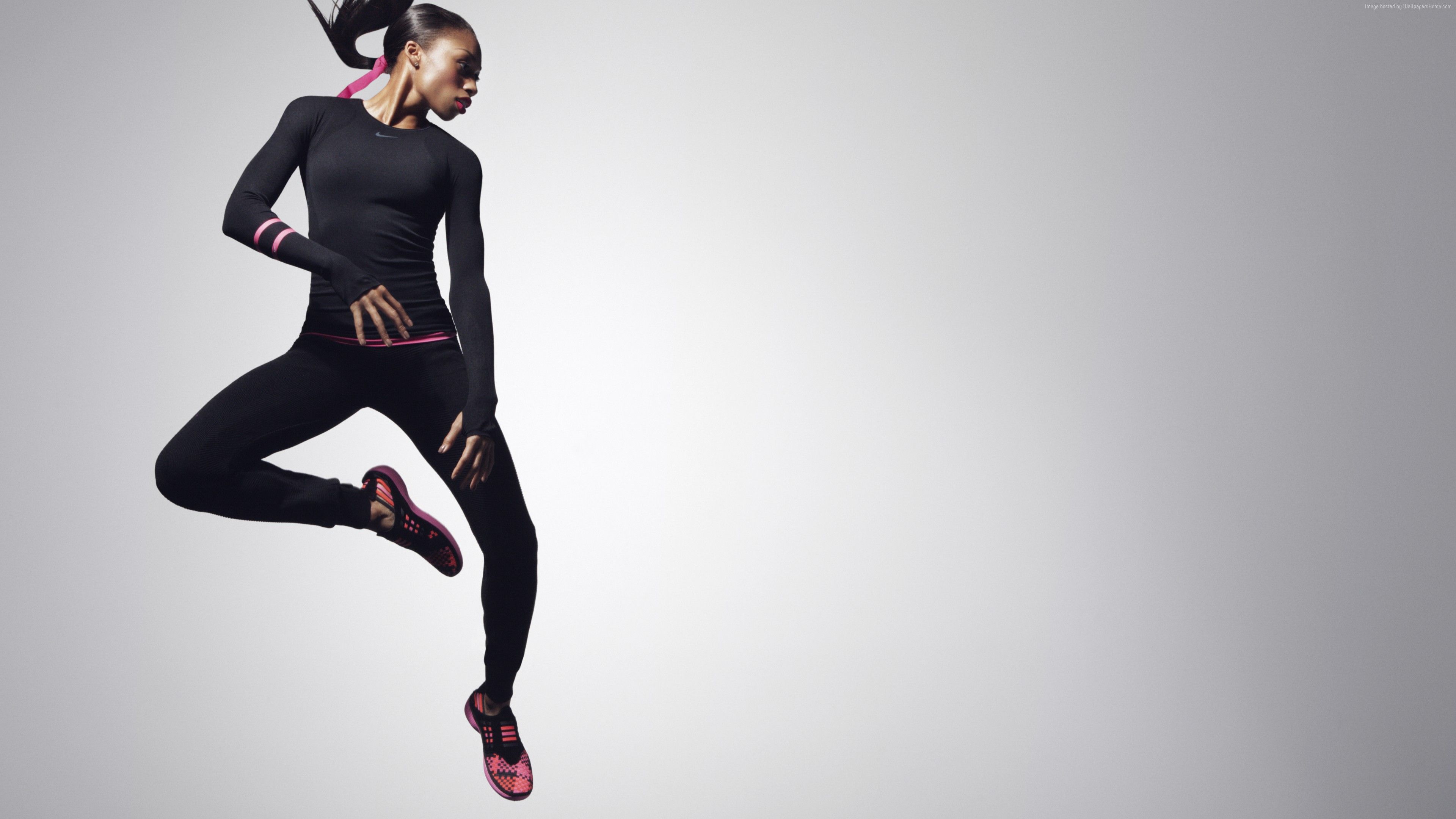 Atleta Nike che corre, abbigliamento sportivo, 3840x2160 4K, Desktop 4K