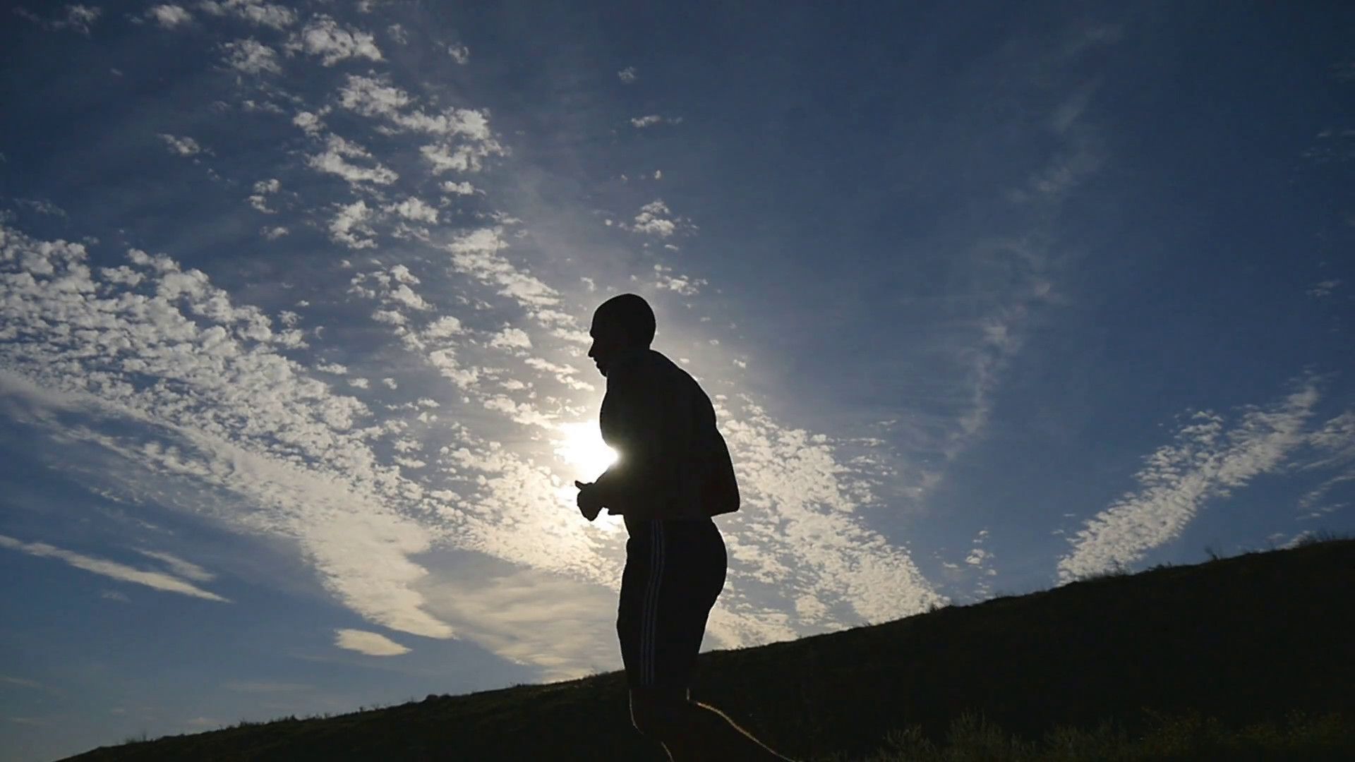 Silhouette corridore al tramonto, 1920x1080 Full HD 1080p, PC Desktop