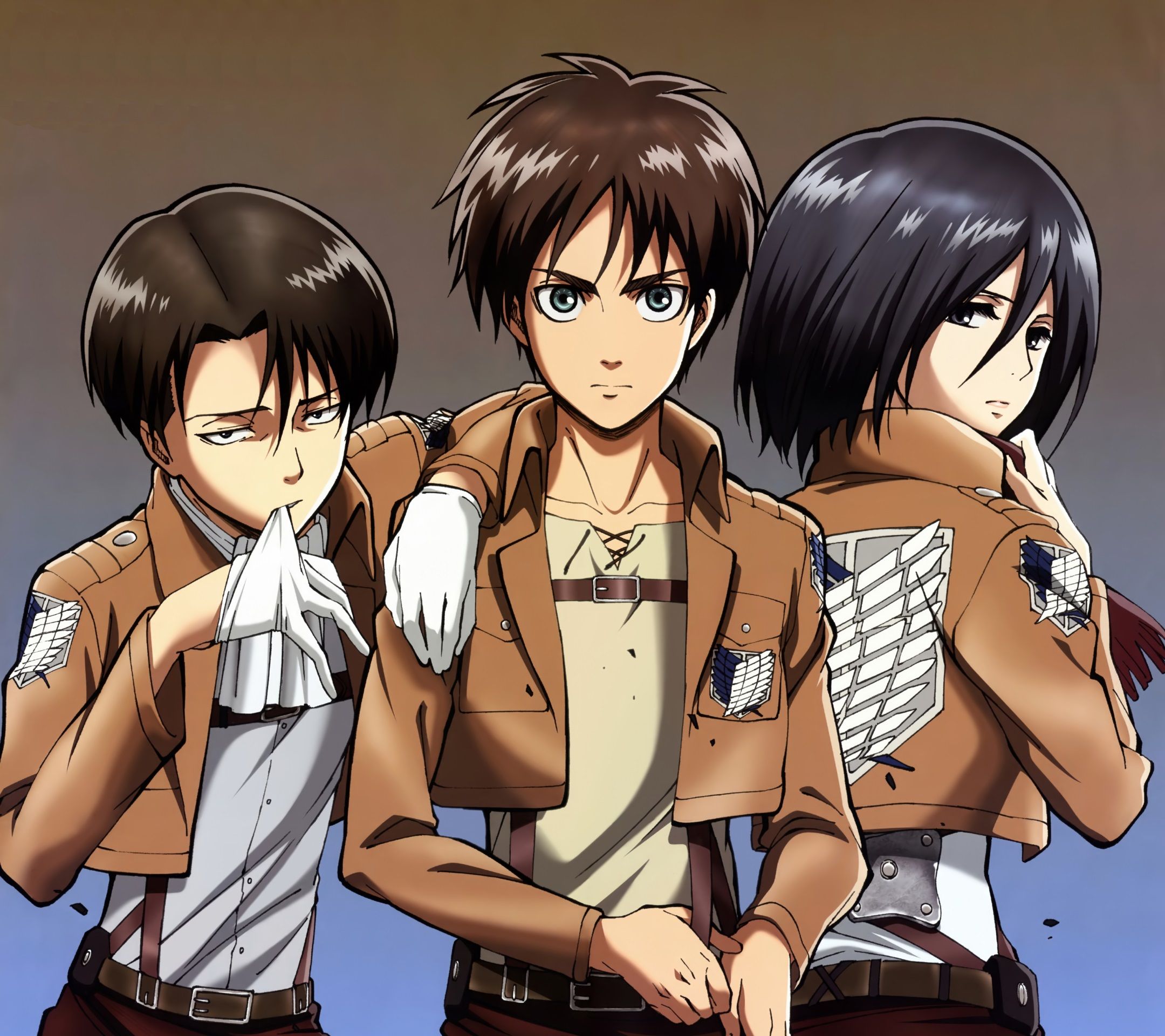 Eren, Levi e Mikasa, Attack on Titan, 2160x1920 Hi-Res, Desktop