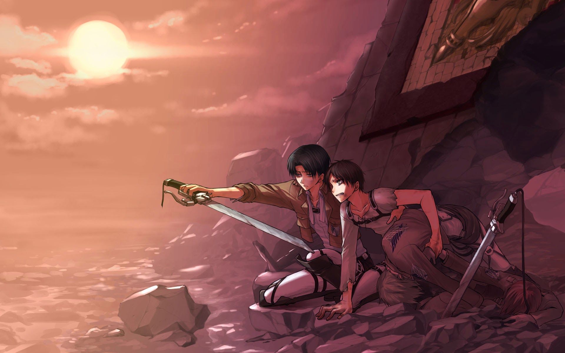 Eren Attack on Titan spiaggia, 1920x1200 Full HD+, Laptop