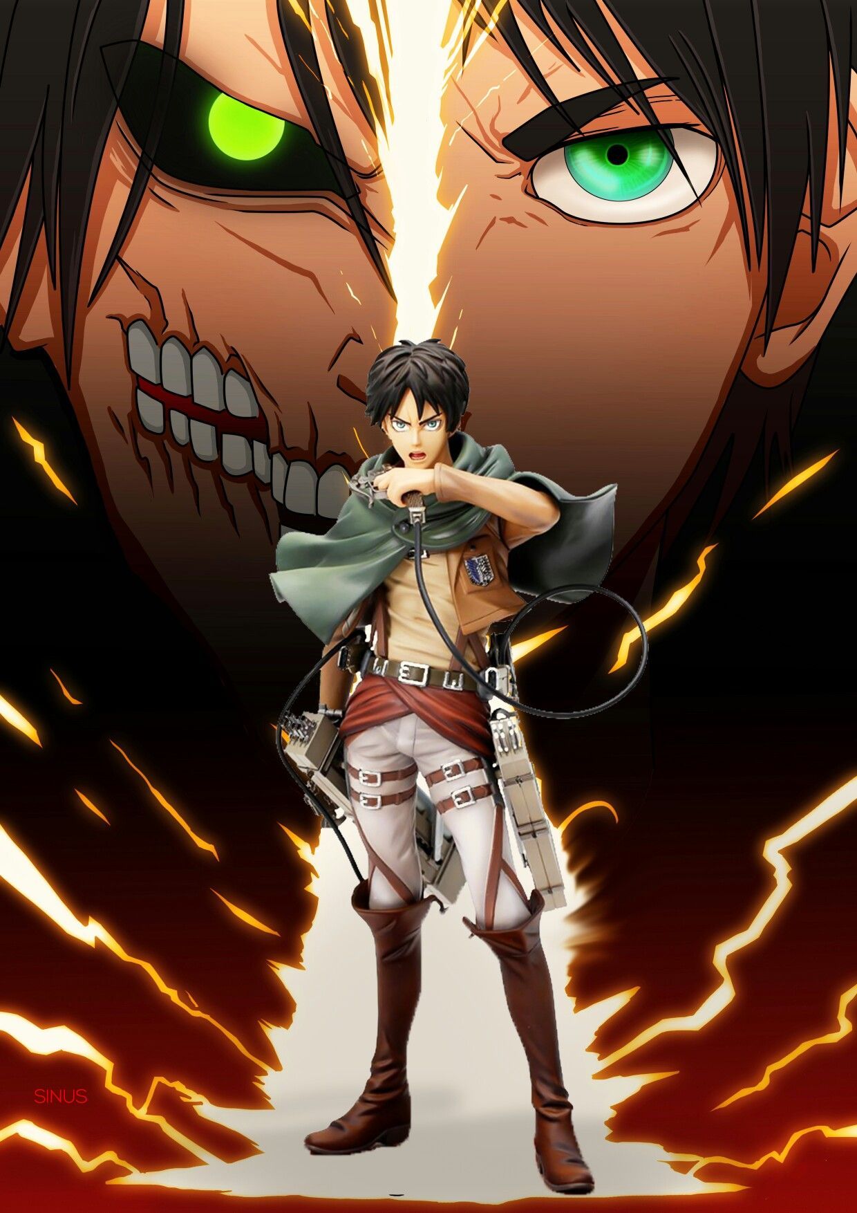 Eren Jaeger Attack on Titan, 1240x1754 Verticale, Telefono