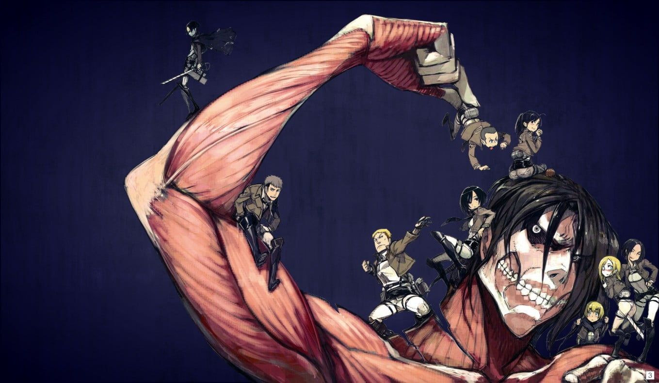 Eren Titano Attack on Titan, 1359x790 720p, PC