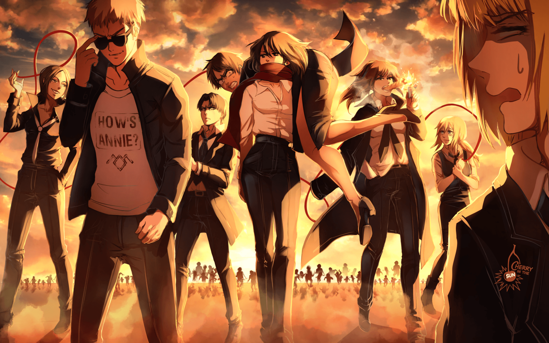 Eren Attack on Titan gruppo, 1920x1200 Full HD+ WUXGA, Desktop